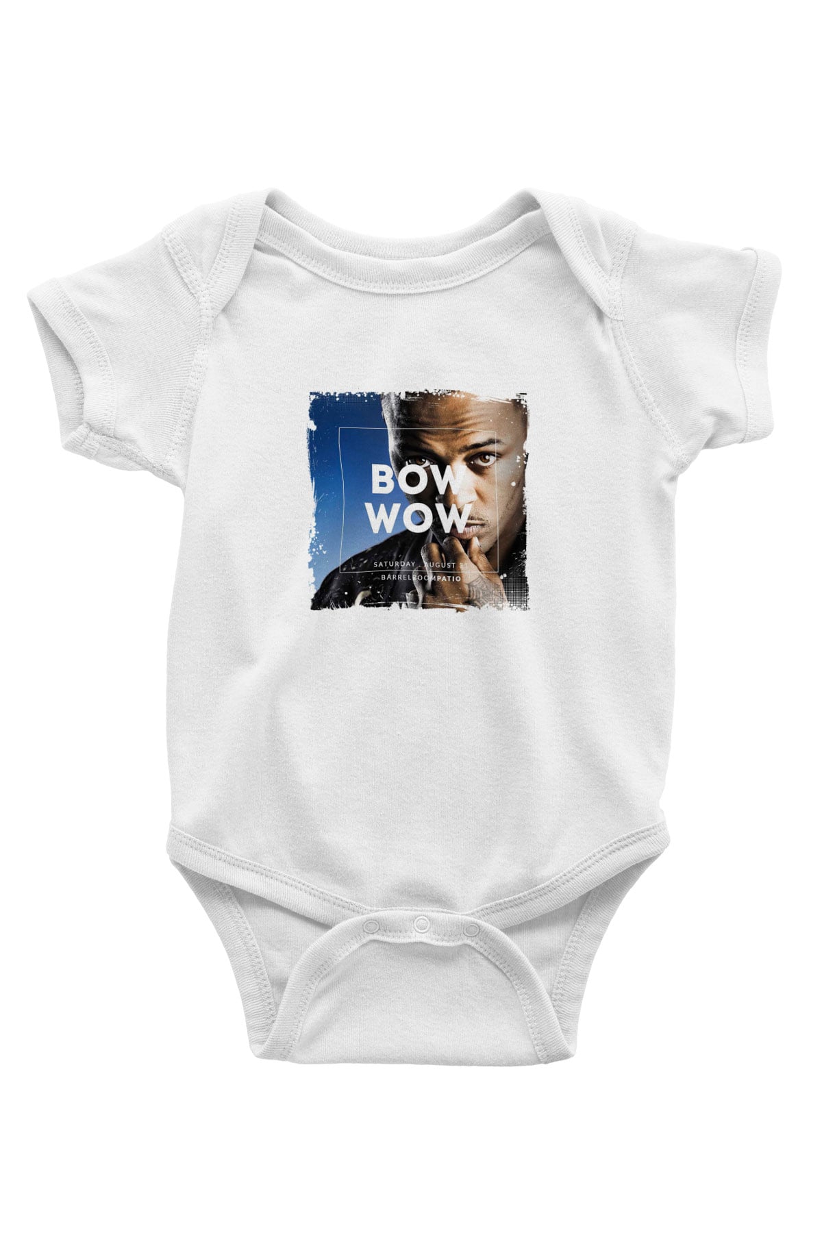 Bow Wow Baskılı Unisex Beyaz Bebek Body - Zıbın