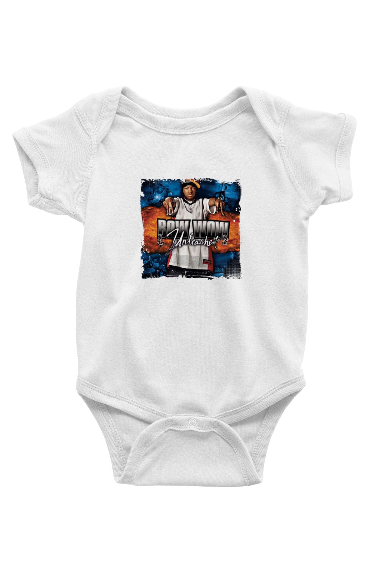 Bow Wow Baskılı Unisex Beyaz Bebek Body - Zıbın