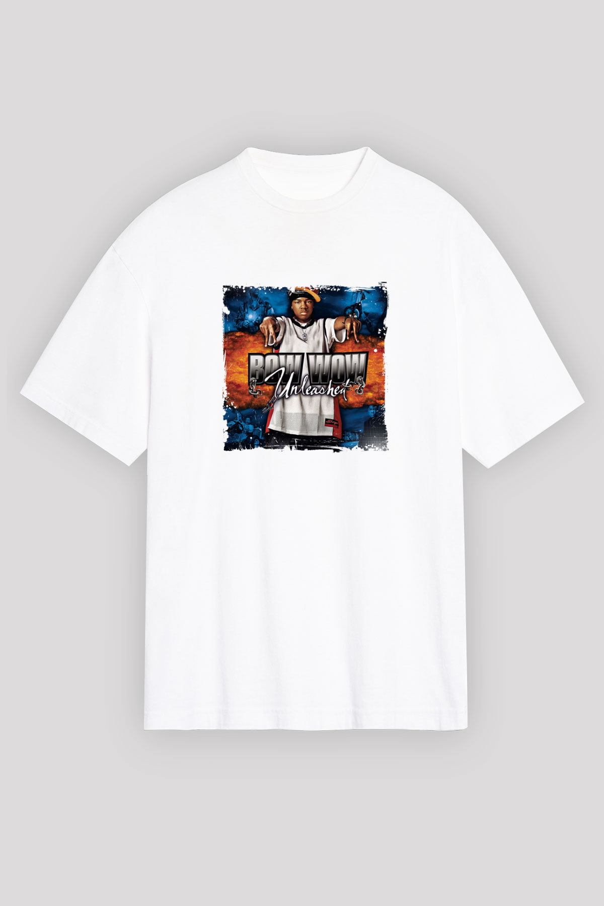 Bow Wow Baskılı Unisex Beyaz Tişört