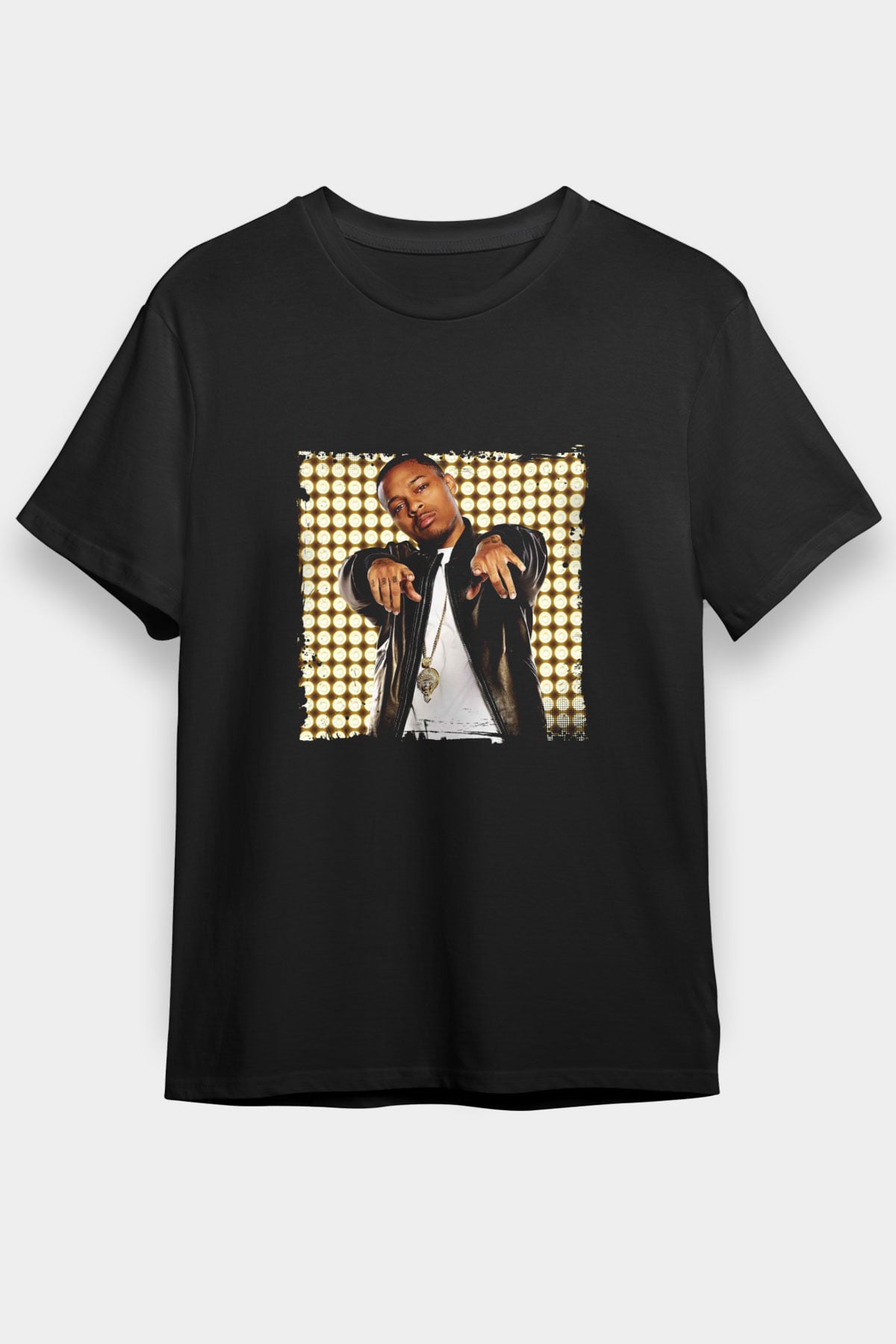 Bow Wow Baskılı Unisex Siyah Tişört