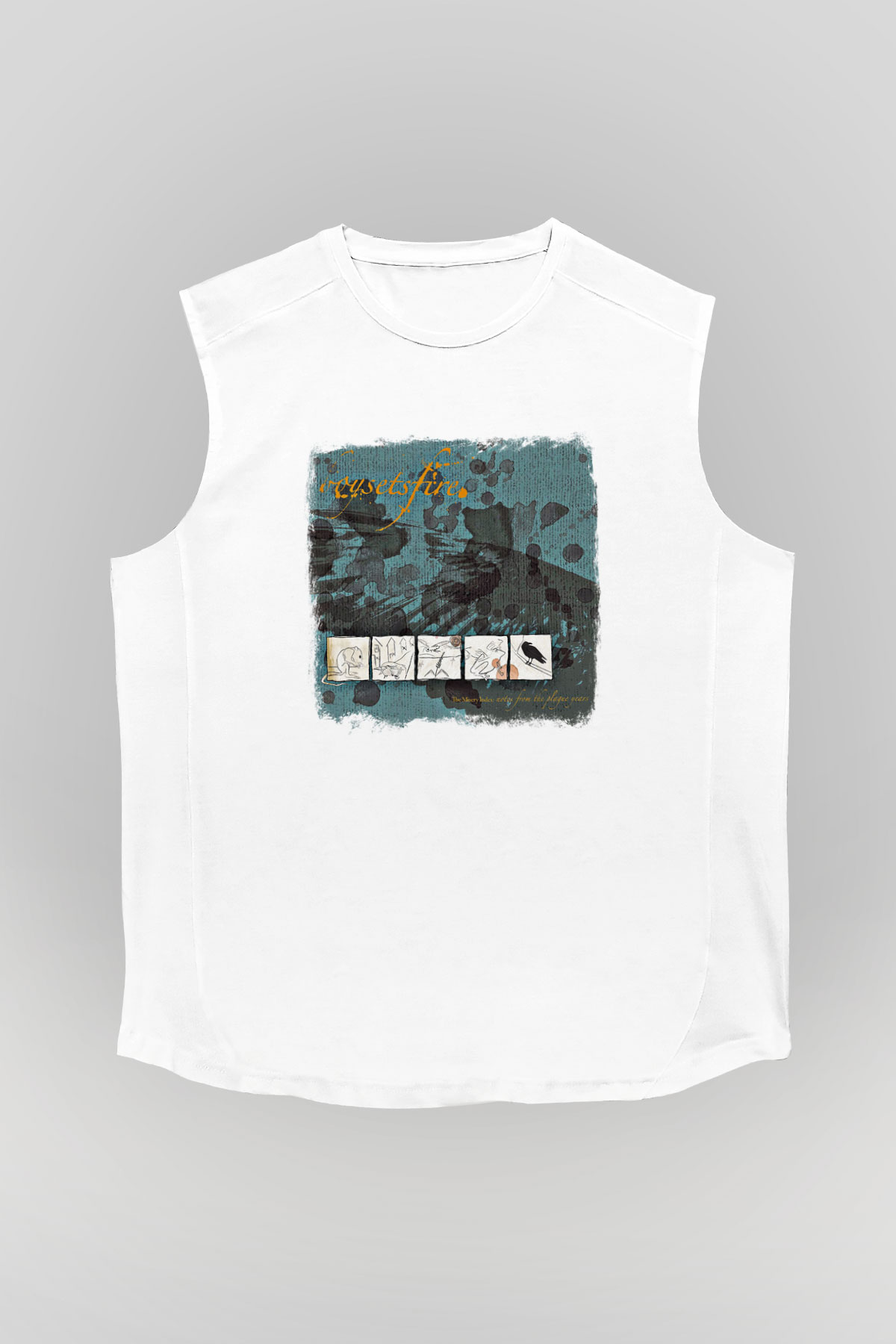 Boysetsfire Baskılı Unisex Beyaz Kolsuz Tişört