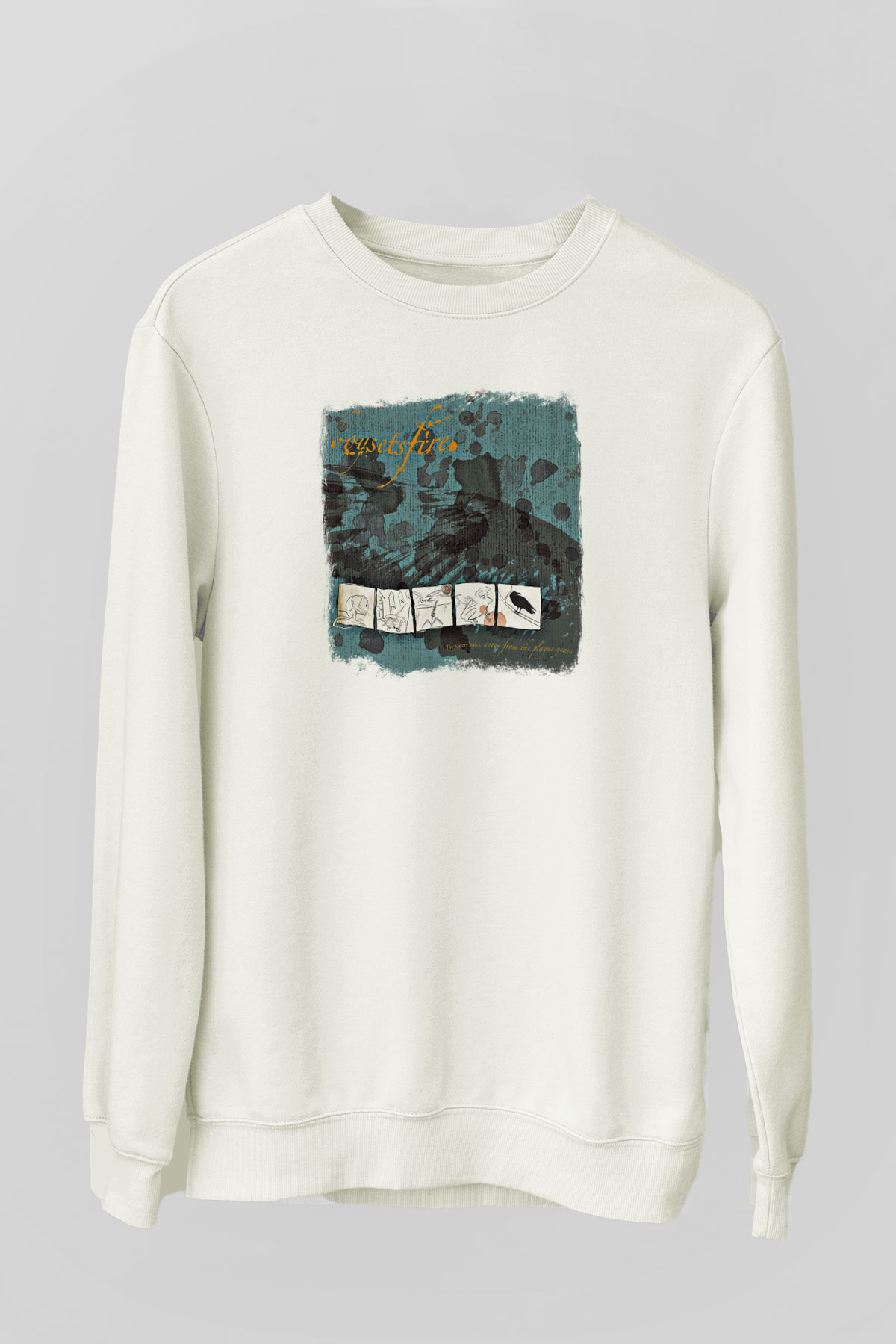 Boysetsfire Baskılı Unisex Beyaz Sweatshirt
