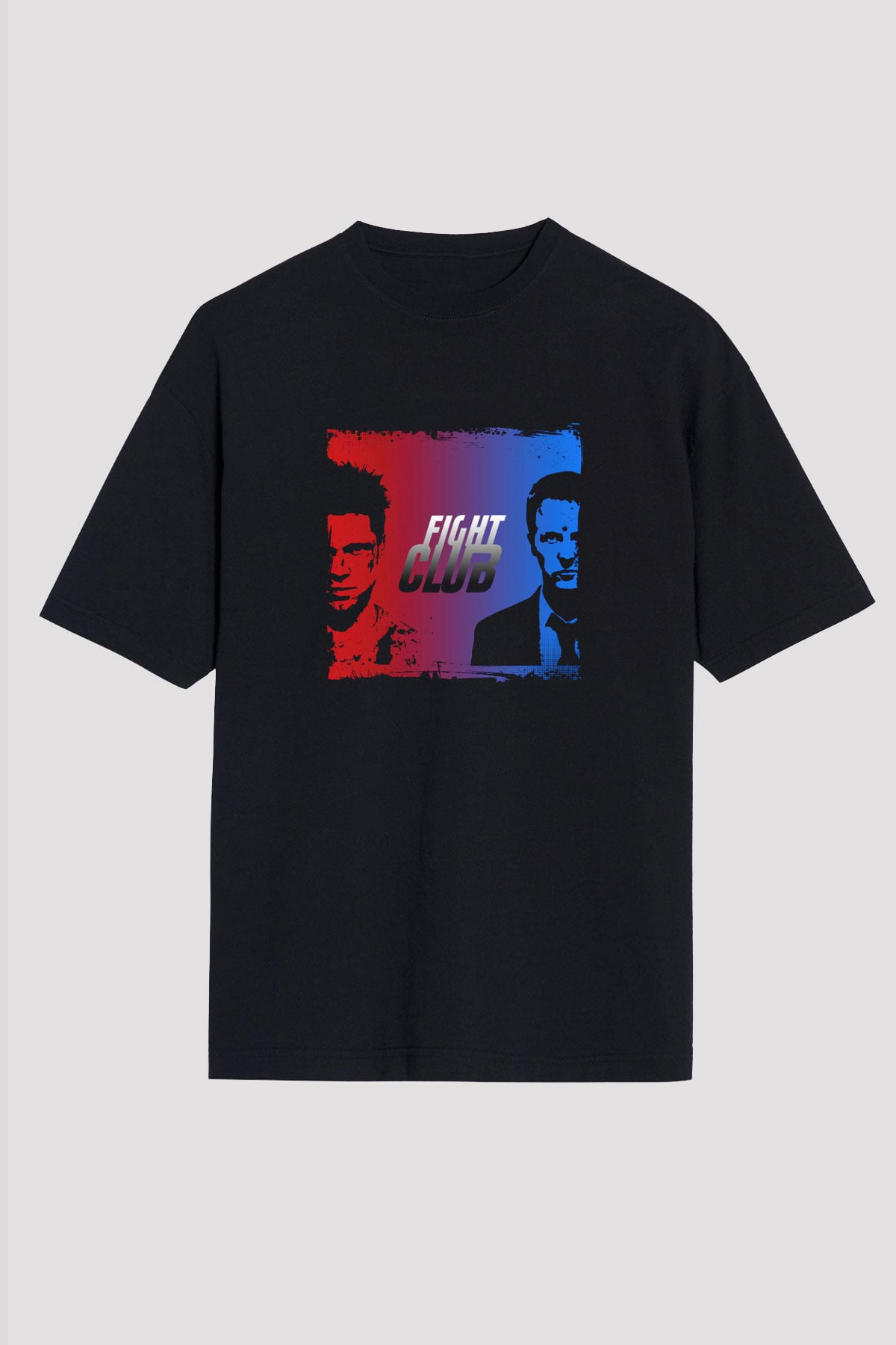 Brad Pitt Baskılı Unisex Siyah Oversize Tişört