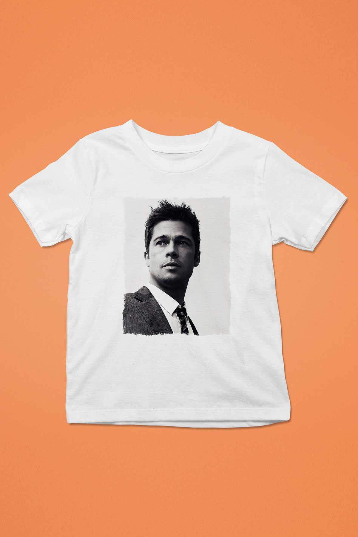 Brad Pitt Beyaz Unisex Çocuk Tişört
