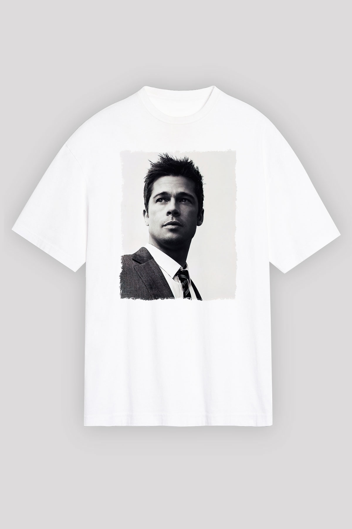 Brad Pitt Beyaz Unisex Tişört T-Shirt - TişörtFabrikası