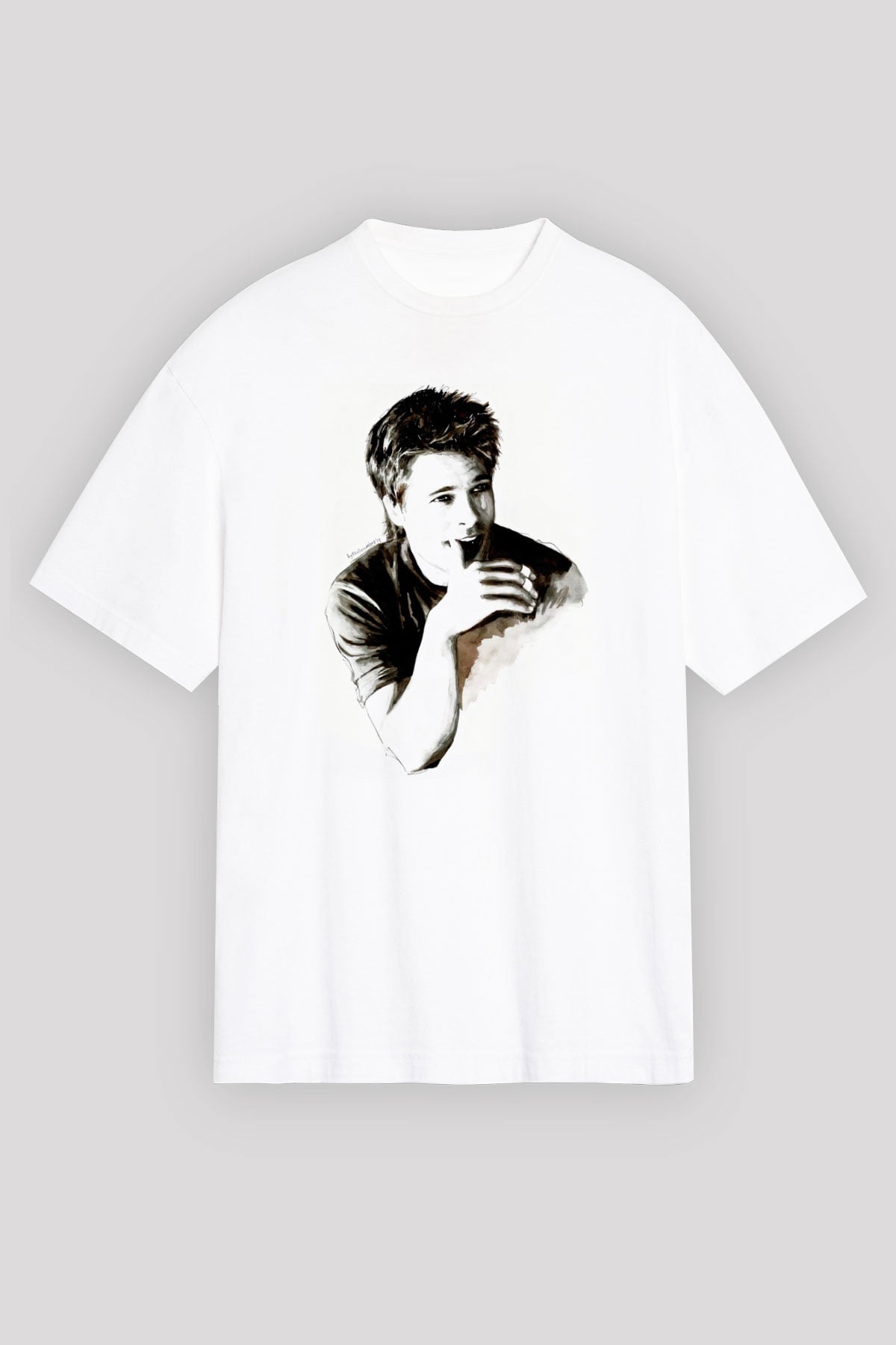 Brad Pitt Beyaz Unisex Tişört T-Shirt - TişörtFabrikası