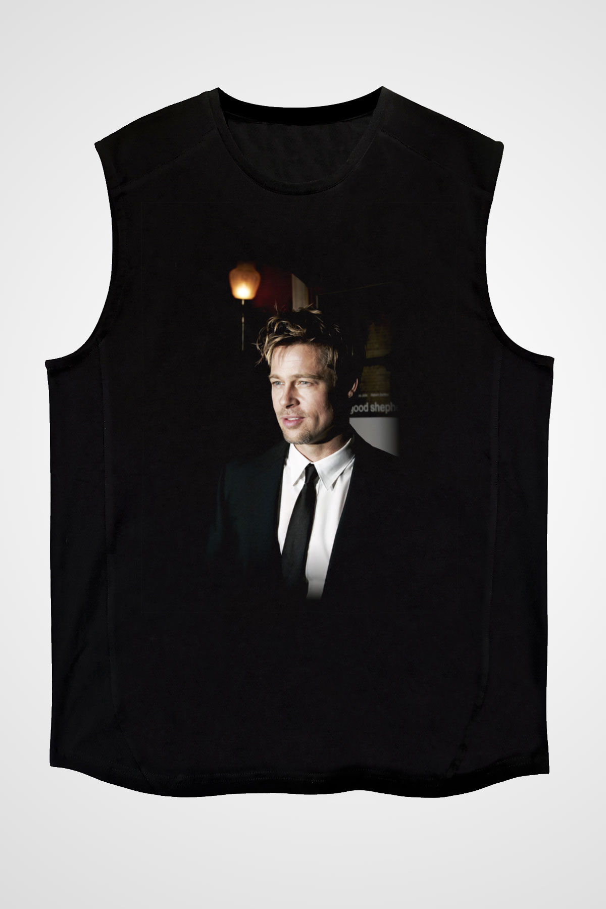 Brad Pitt Siyah Unisex Kolsuz Tişört