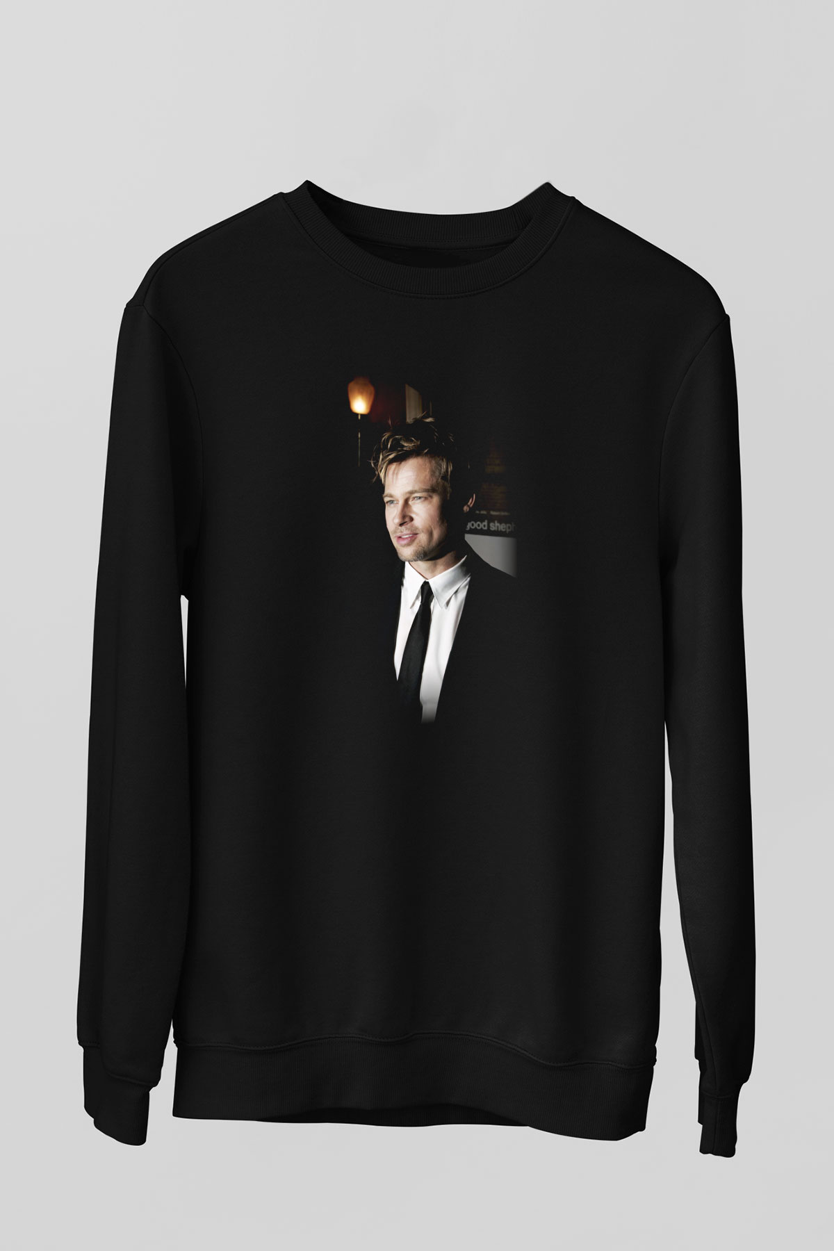 Brad Pitt Siyah Unisex Sweatshirt