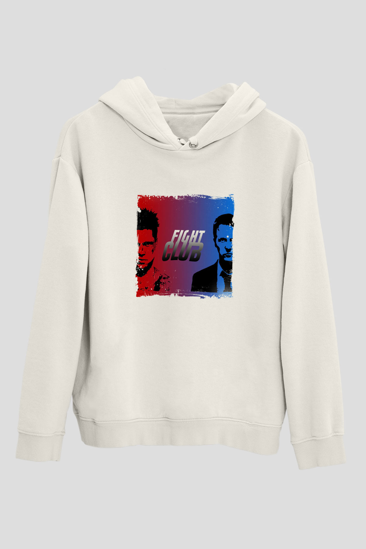 Brad Pitt Unisex Baskılı Beyaz Kapüşonlu Sweatshirt