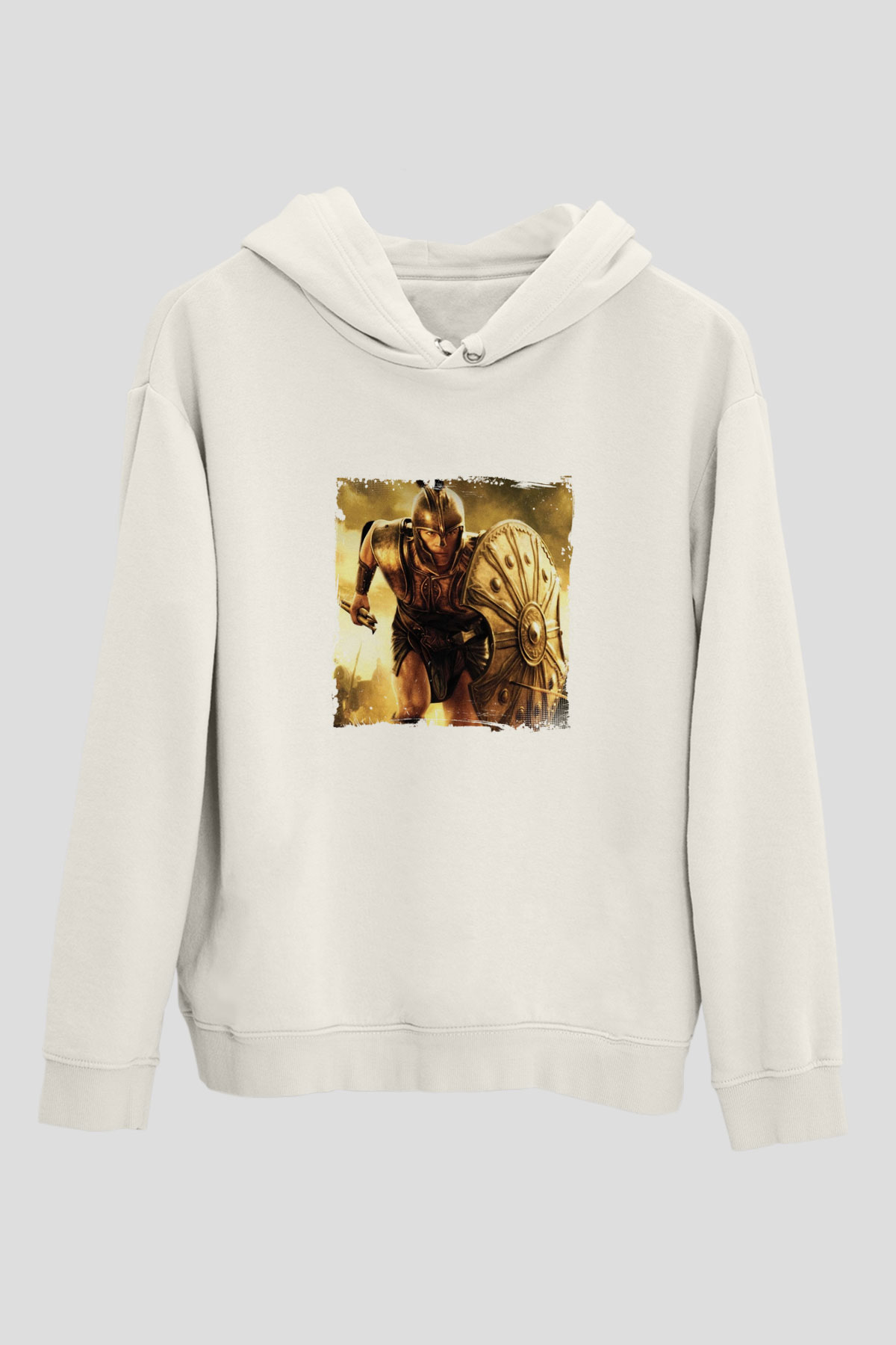 Brad Pitt Unisex Baskılı Beyaz Kapüşonlu Sweatshirt