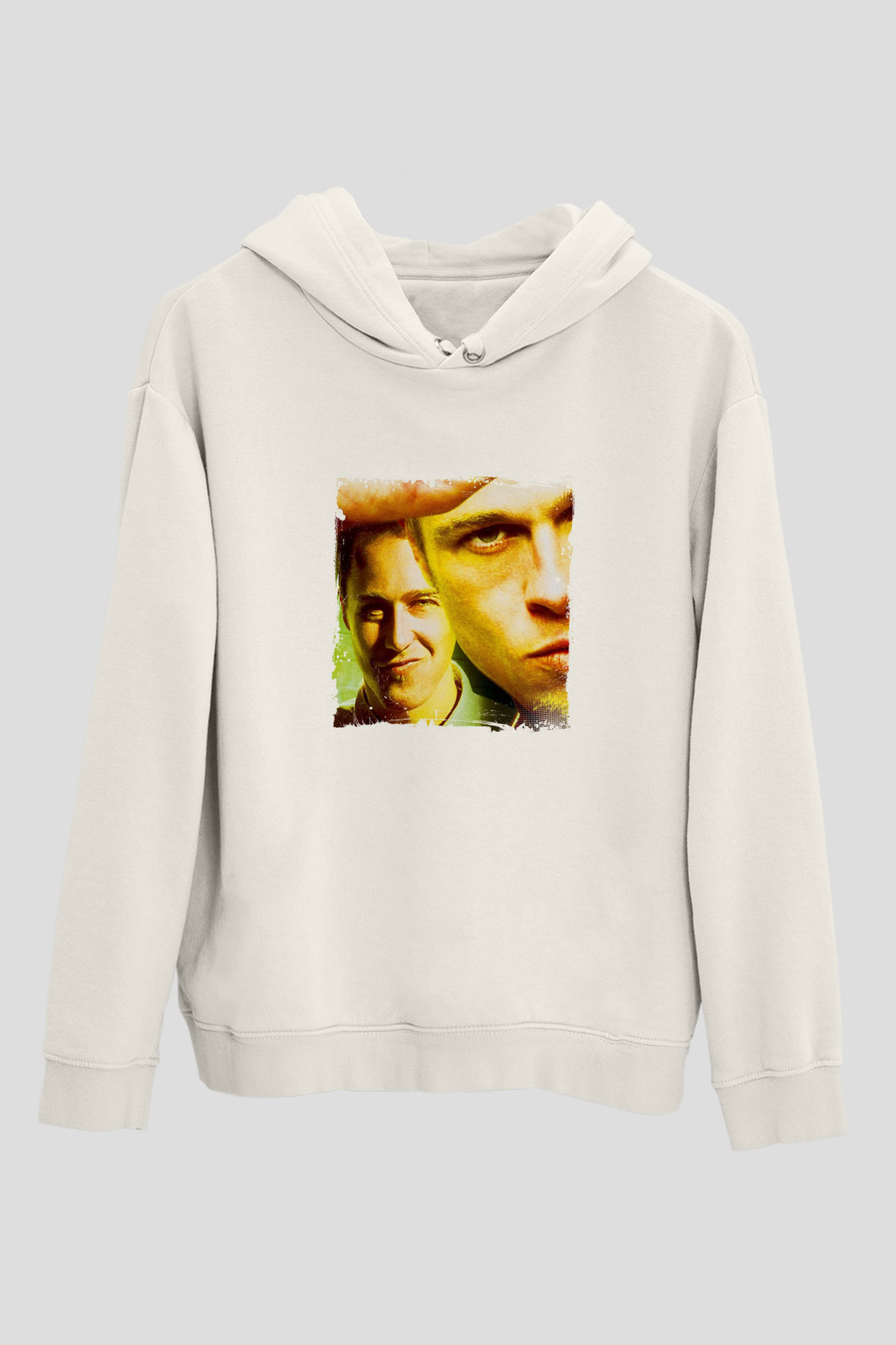 Brad Pitt Unisex Baskılı Beyaz Kapüşonlu Sweatshirt