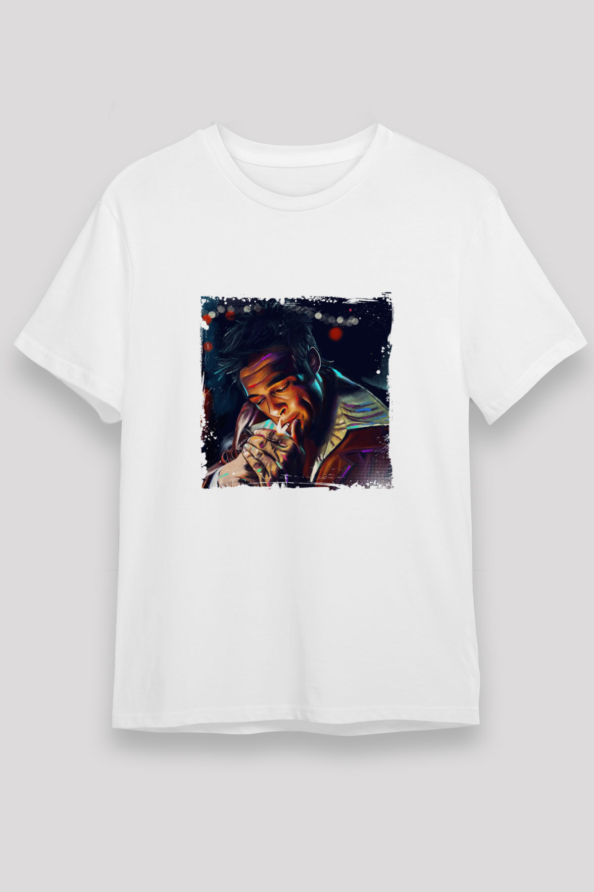 Brad Pitt Unisex White Graphic Tee - STREETWEAR