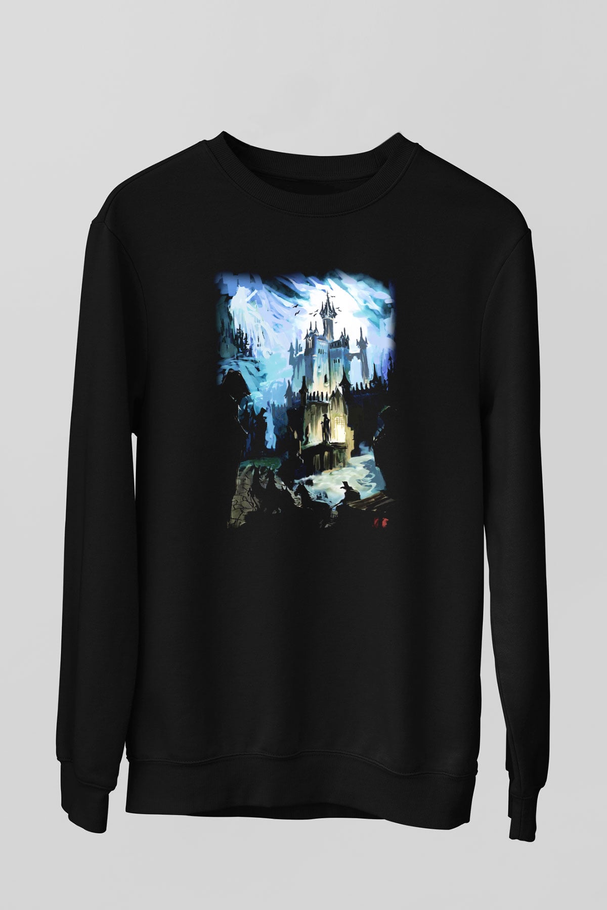 Bran Kalesi Siyah Unisex Sweatshirt