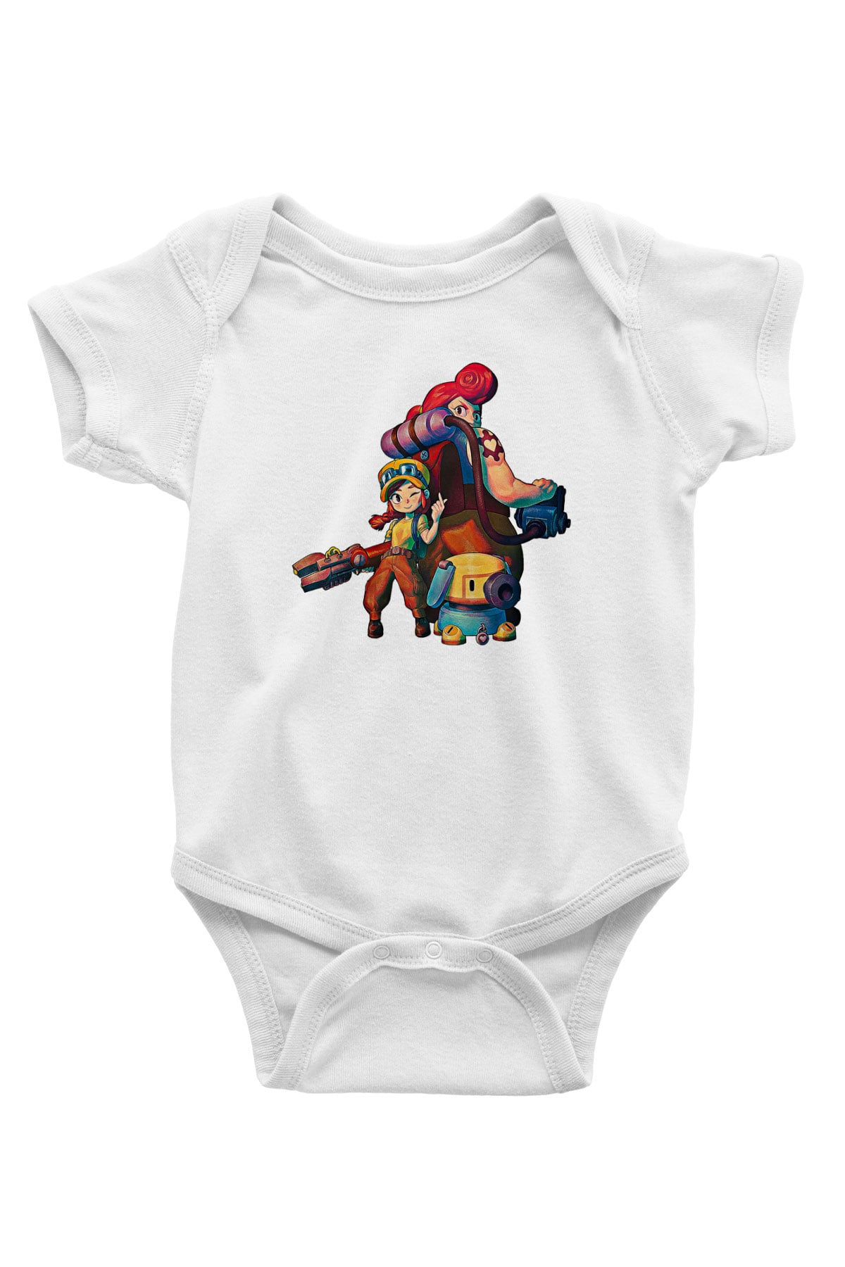 Brawl Stars Baskılı Beyaz Unisex Bebek Body - Zıbın