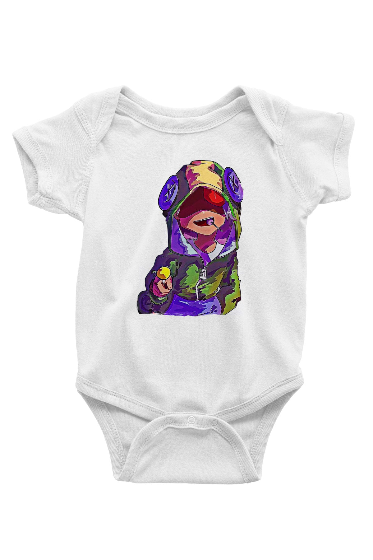 Brawl Stars Baskılı Beyaz Unisex Bebek Body - Zıbın