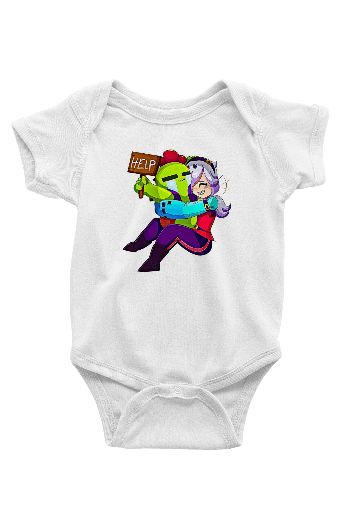Brawl Stars Baskılı Beyaz Unisex Bebek Body - Zıbın