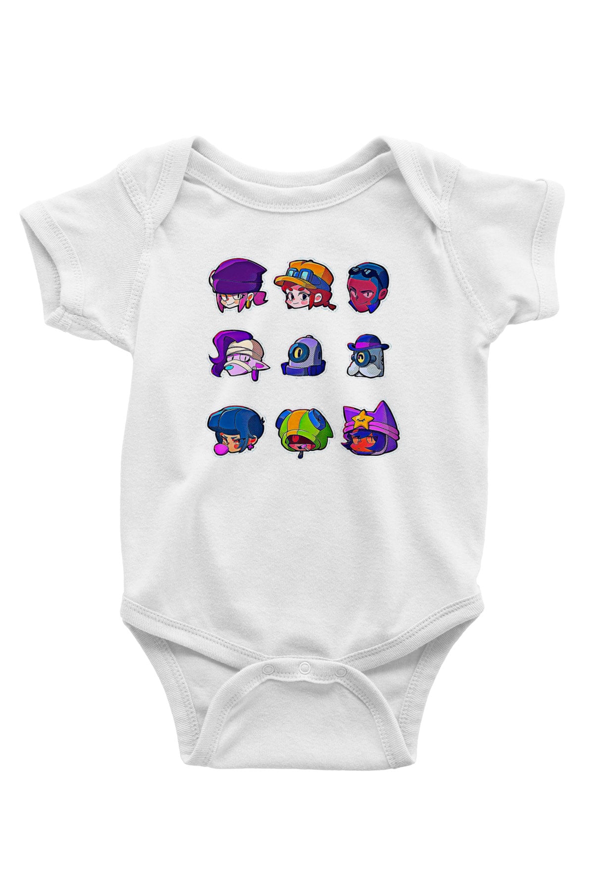 Brawl Stars Baskılı Beyaz Unisex Bebek Body - Zıbın