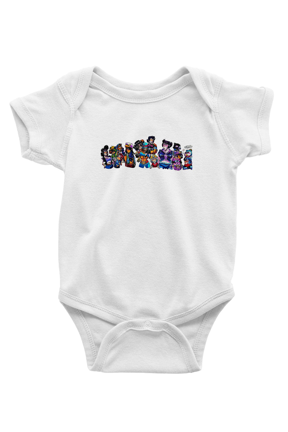 Brawl Stars Baskılı Beyaz Unisex Bebek Body - Zıbın