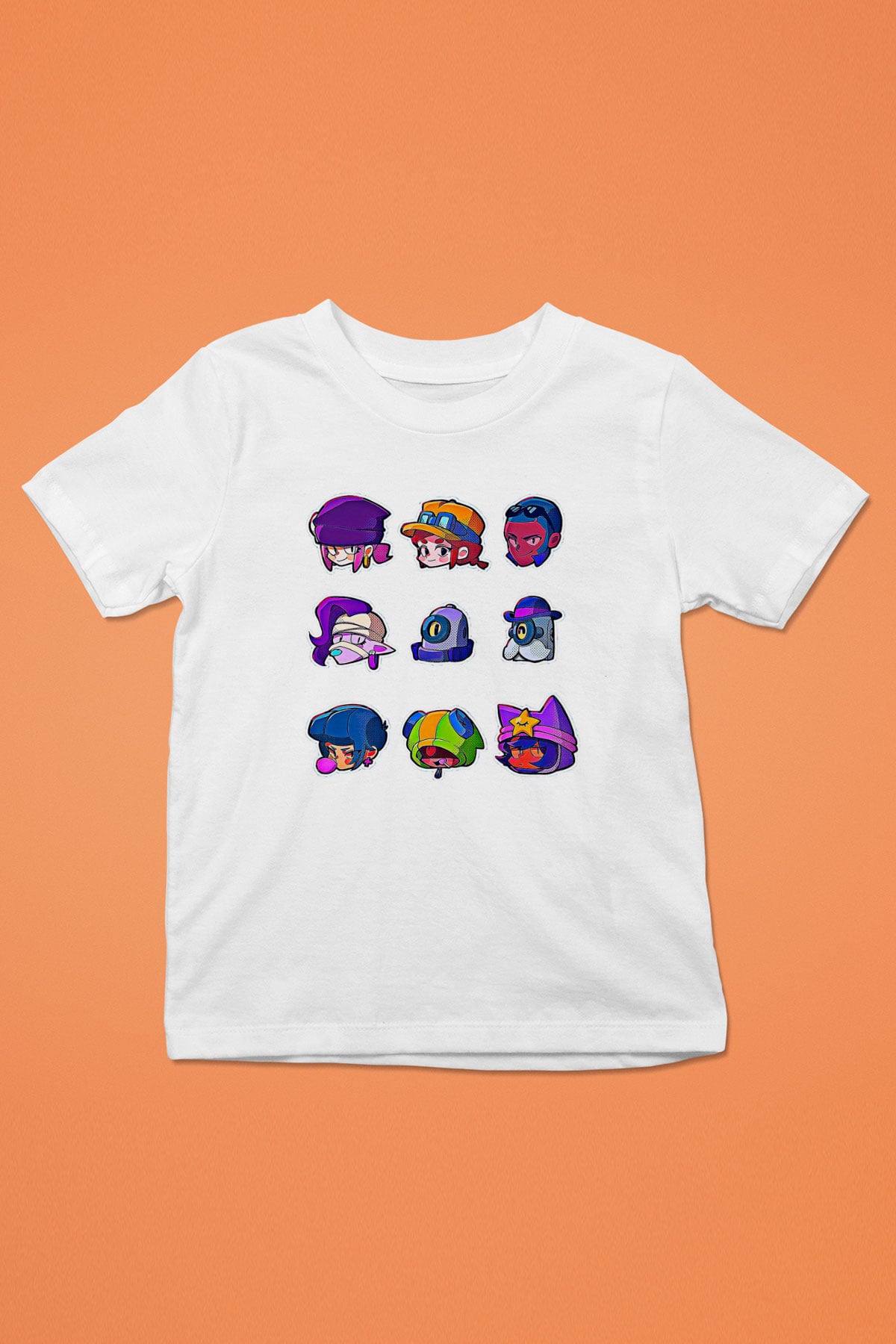 Brawl Stars Baskılı Beyaz Unisex Beyaz Çocuk Tişört - Tshirt