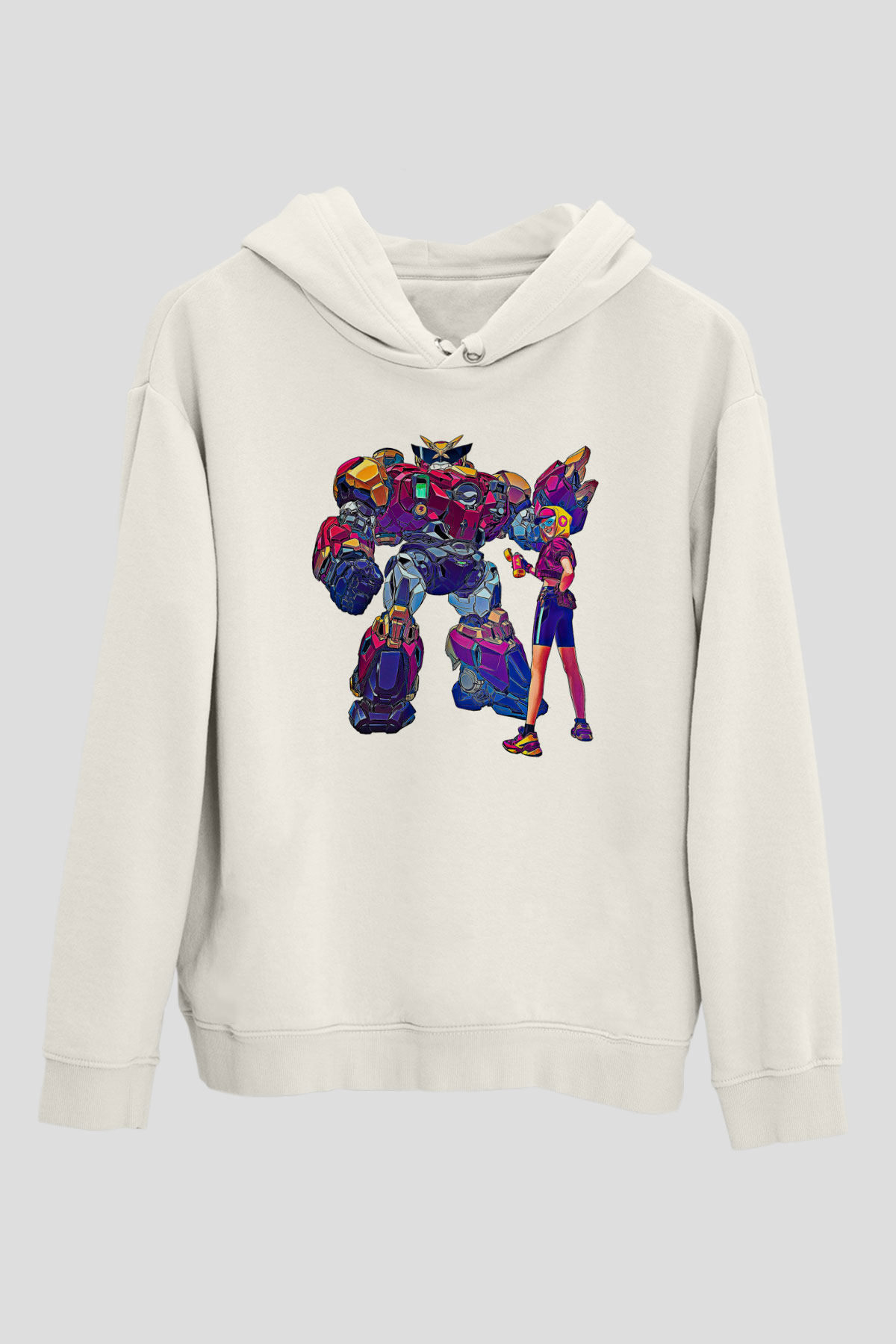 Brawl Stars Baskılı Beyaz Unisex Kapüşonlu Sweatshirt
