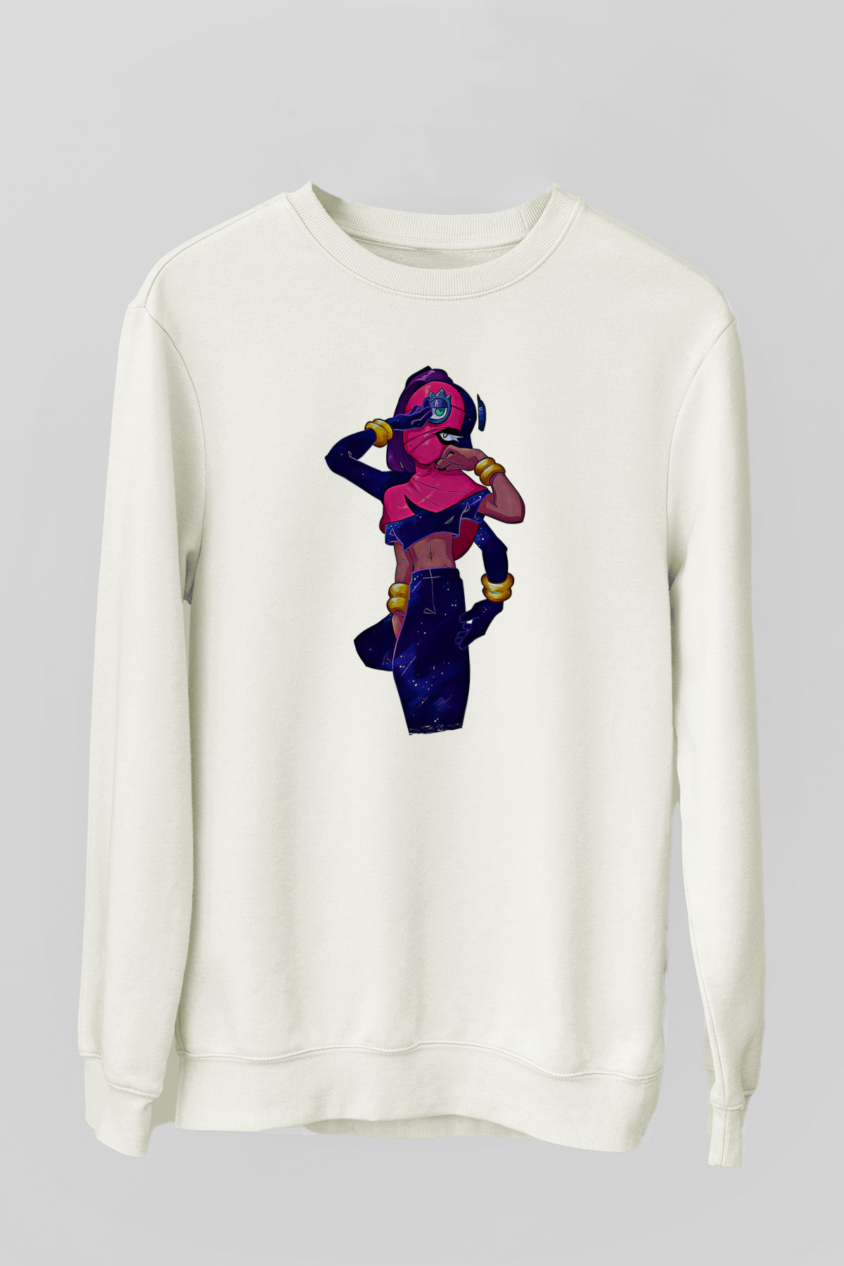 Brawl Stars Baskılı Beyaz Unisex Sweatshirt
