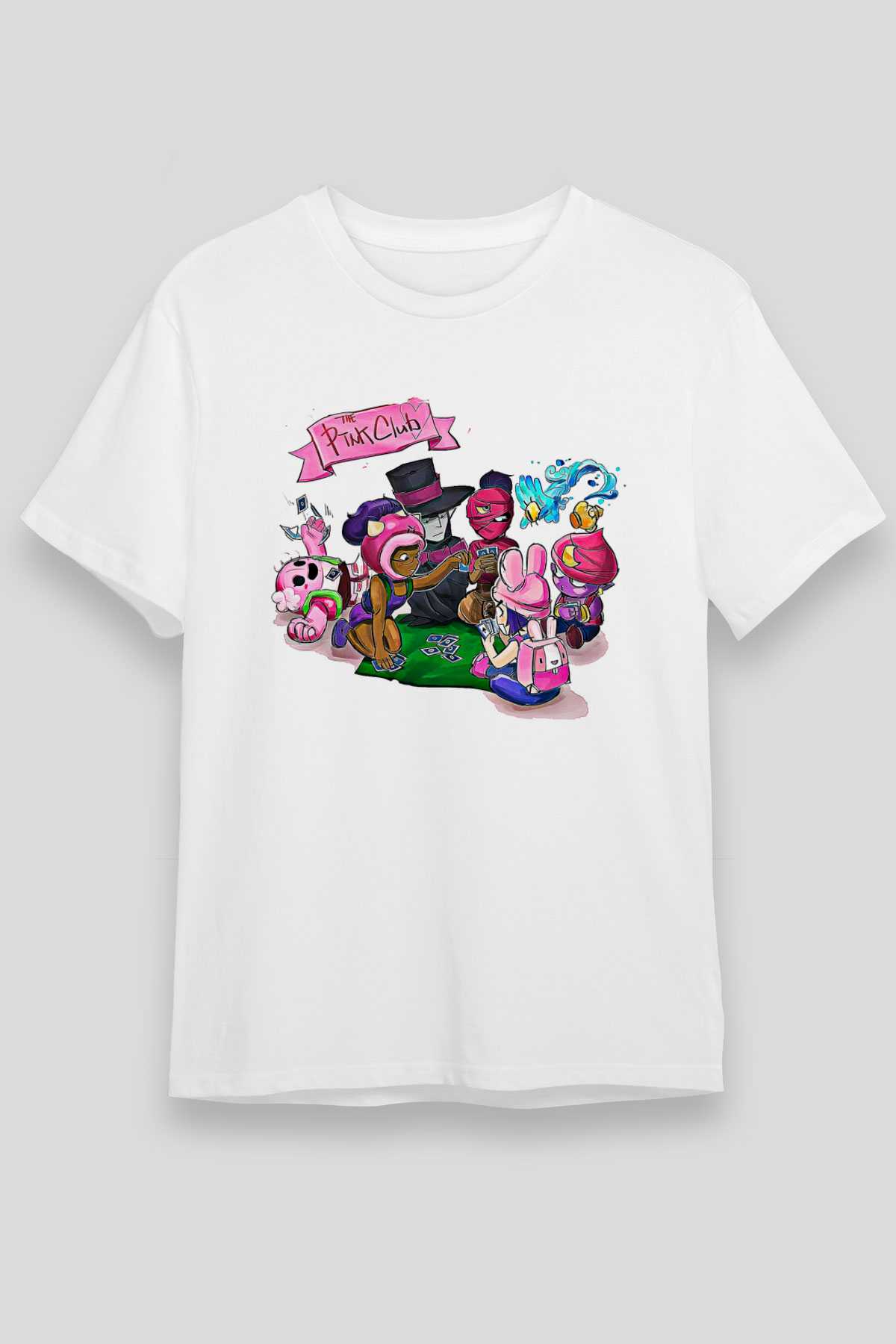 Brawl Stars Baskılı Unisex Beyaz Tişört - Tshirt