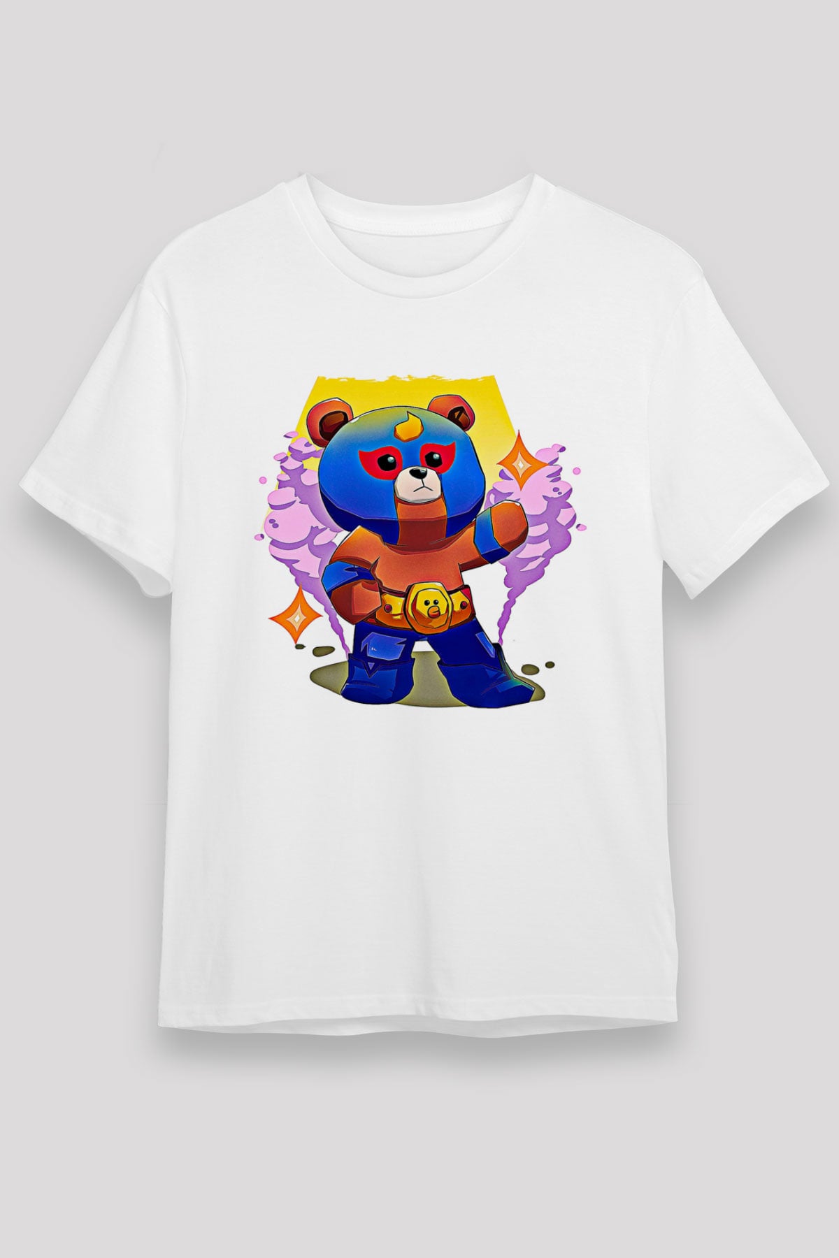 Brawl Stars Baskılı Unisex Beyaz Tişört - Tshirt