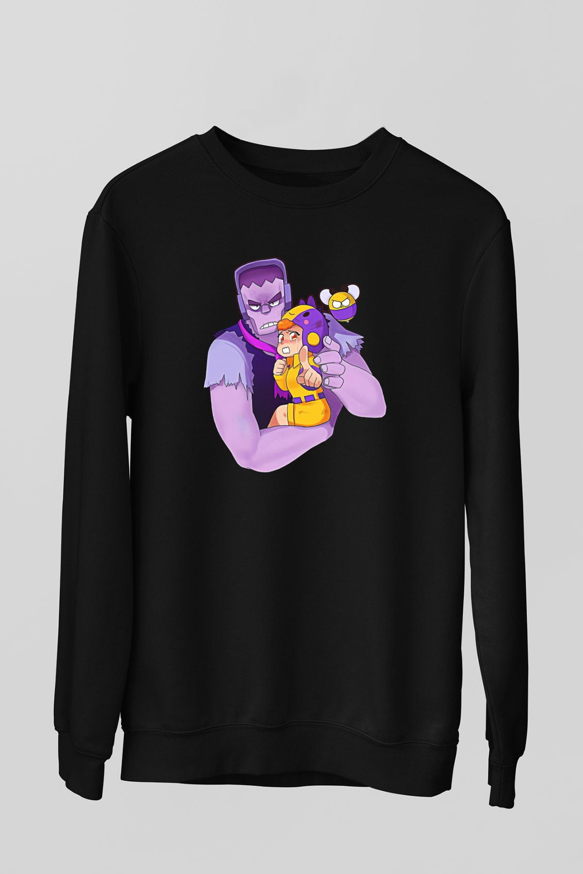 Brawl Stars Baskılı Unisex Siyah Sweatshirt
