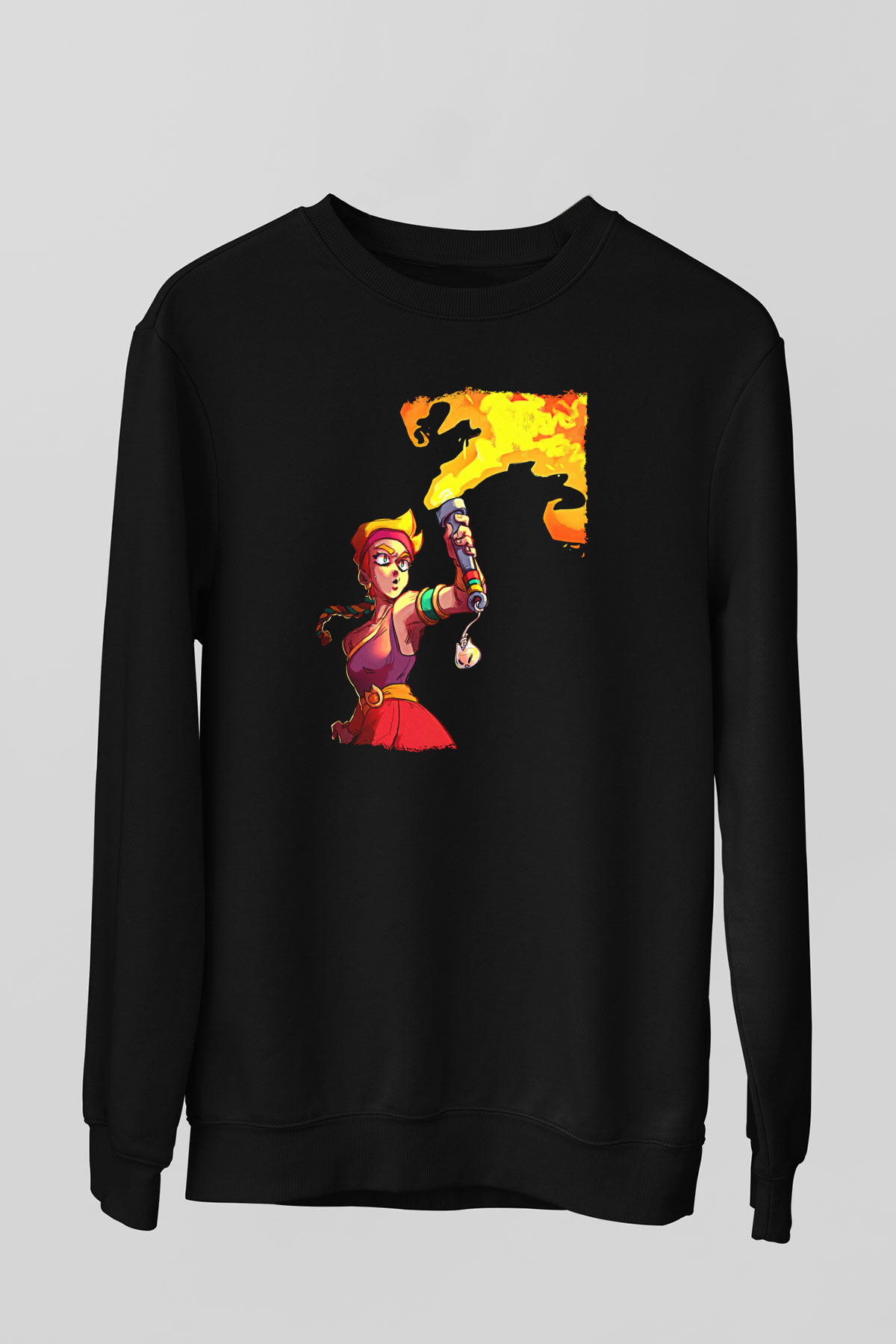 Brawl Stars Baskılı Unisex Siyah Sweatshirt