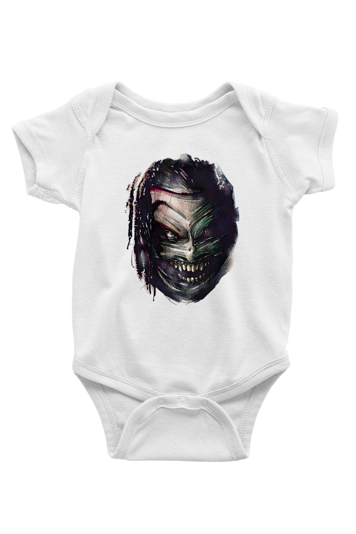 Bray Wyatt Baskılı Beyaz Unisex Bebek Body - Zıbın