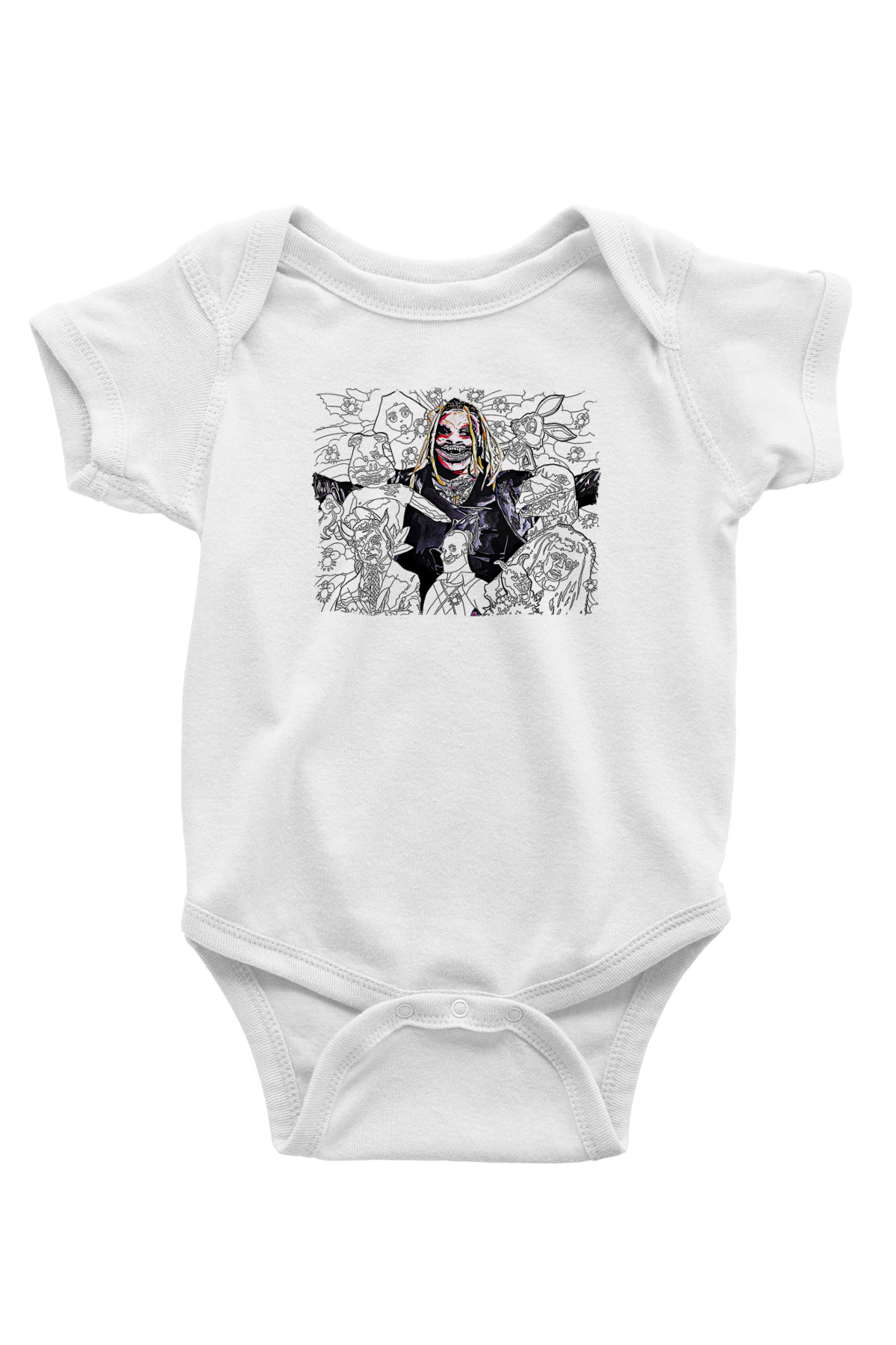 Bray Wyatt Baskılı Beyaz Unisex Bebek Body - Zıbın
