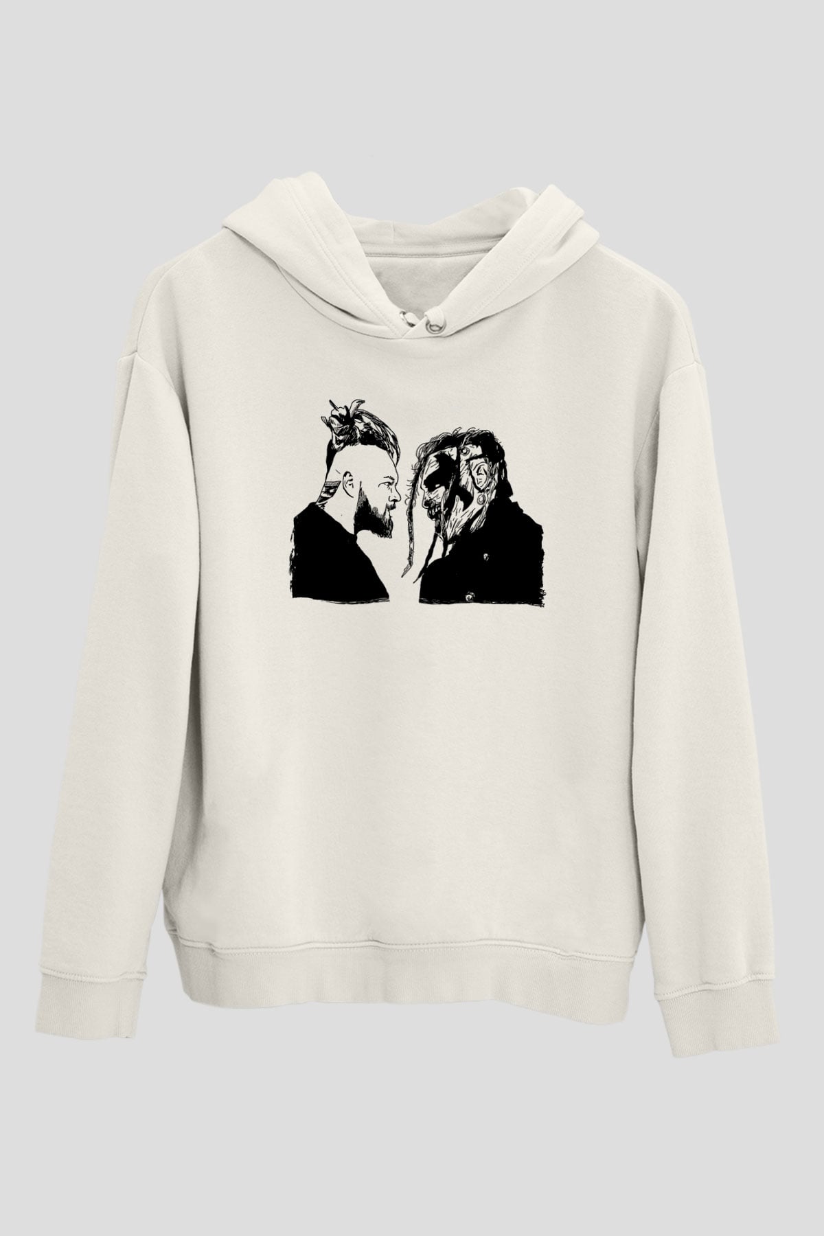 Bray Wyatt Baskılı Beyaz Unisex Hoodie