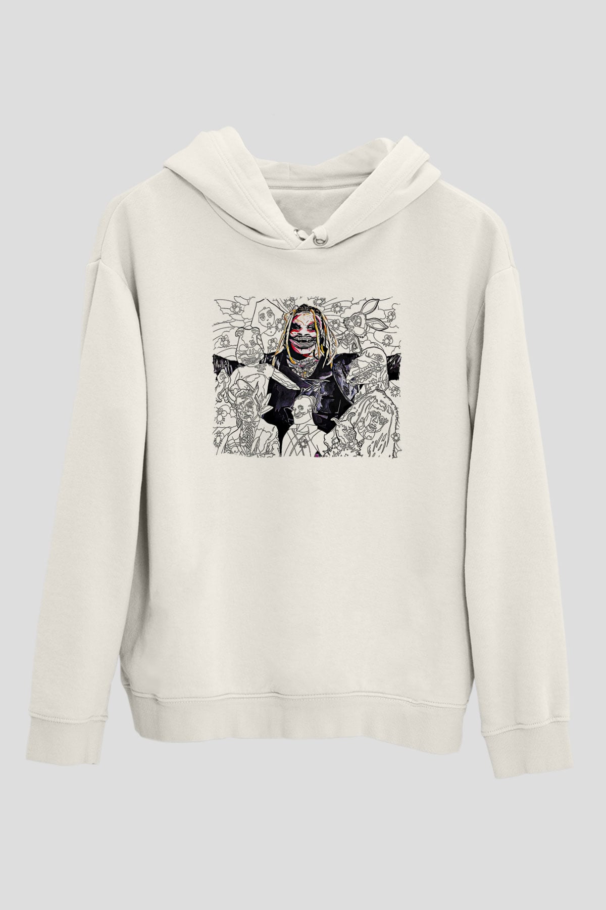 Bray Wyatt Baskılı Beyaz Unisex Hoodie