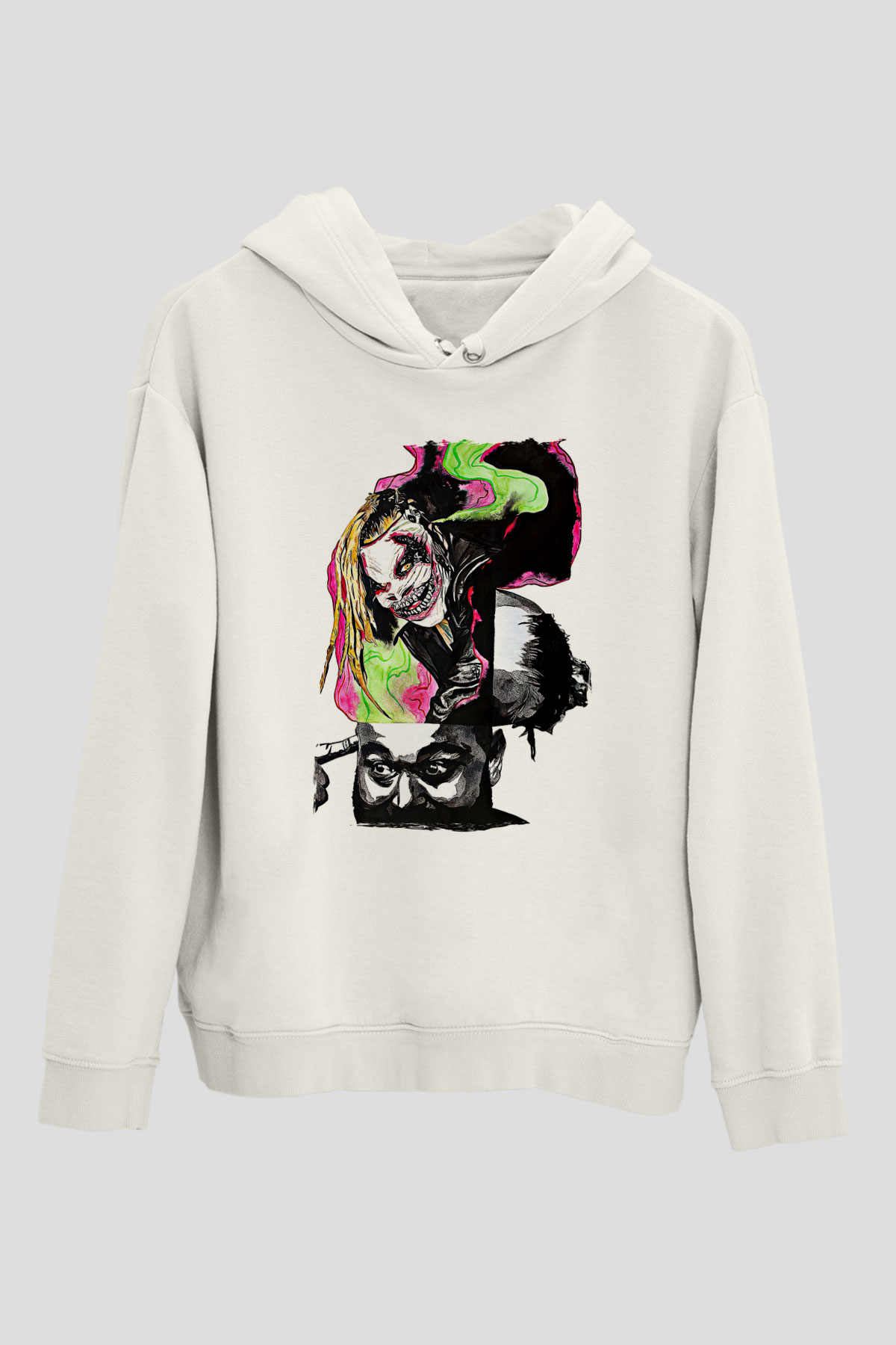 Bray Wyatt Baskılı Beyaz Unisex Hoodie