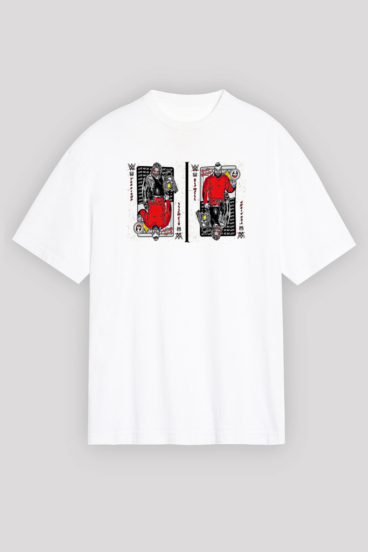 Bray Wyatt Baskılı Beyaz Unisex Oversize Tişört - Tshirt