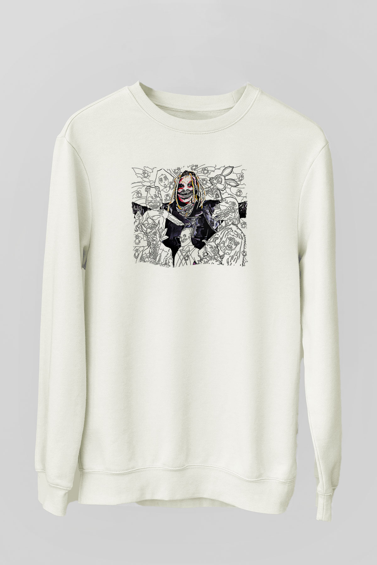 Bray Wyatt Baskılı Beyaz Unisex Sweatshirt