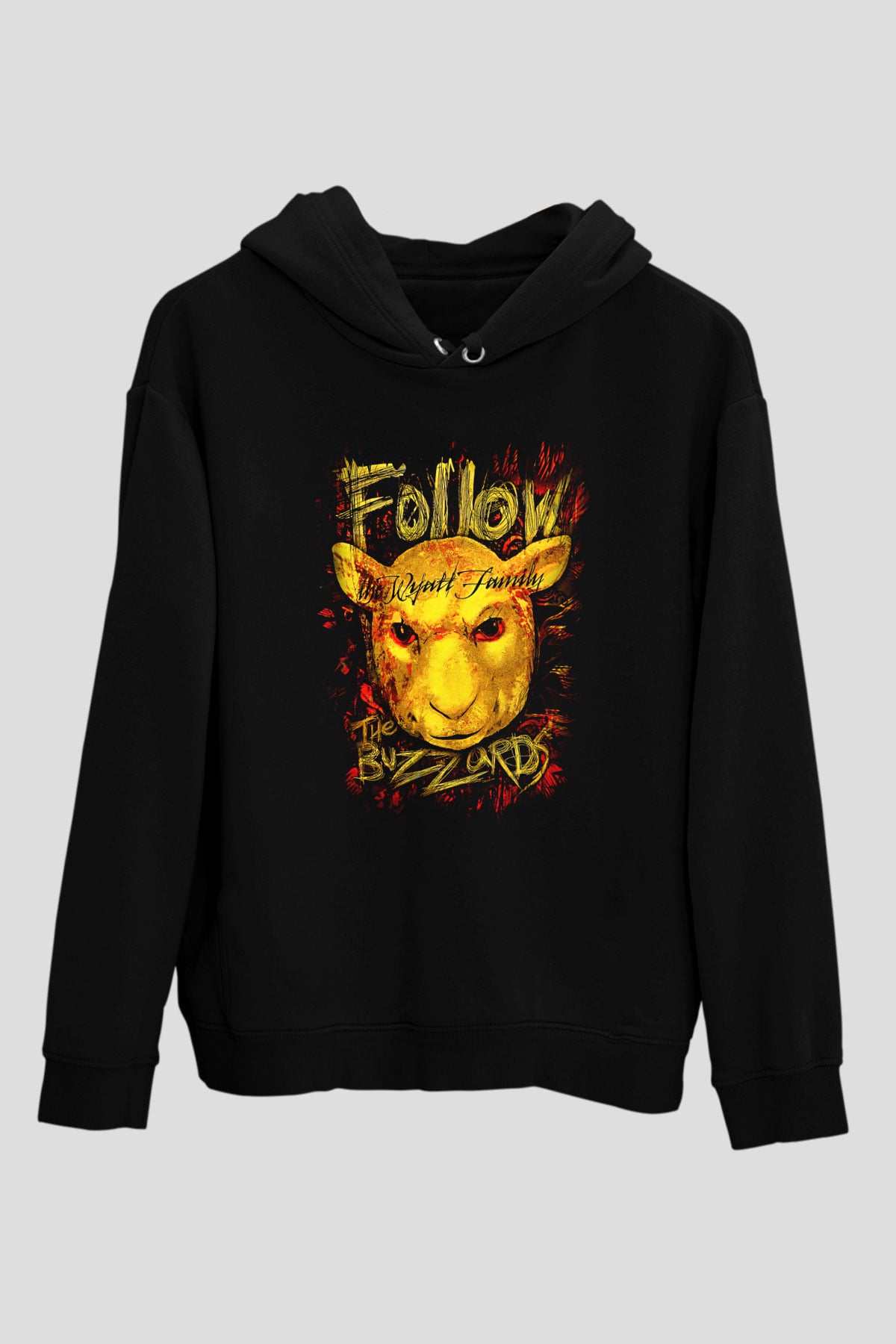 Bray Wyatt Baskılı Unisex Siyah Hoodie