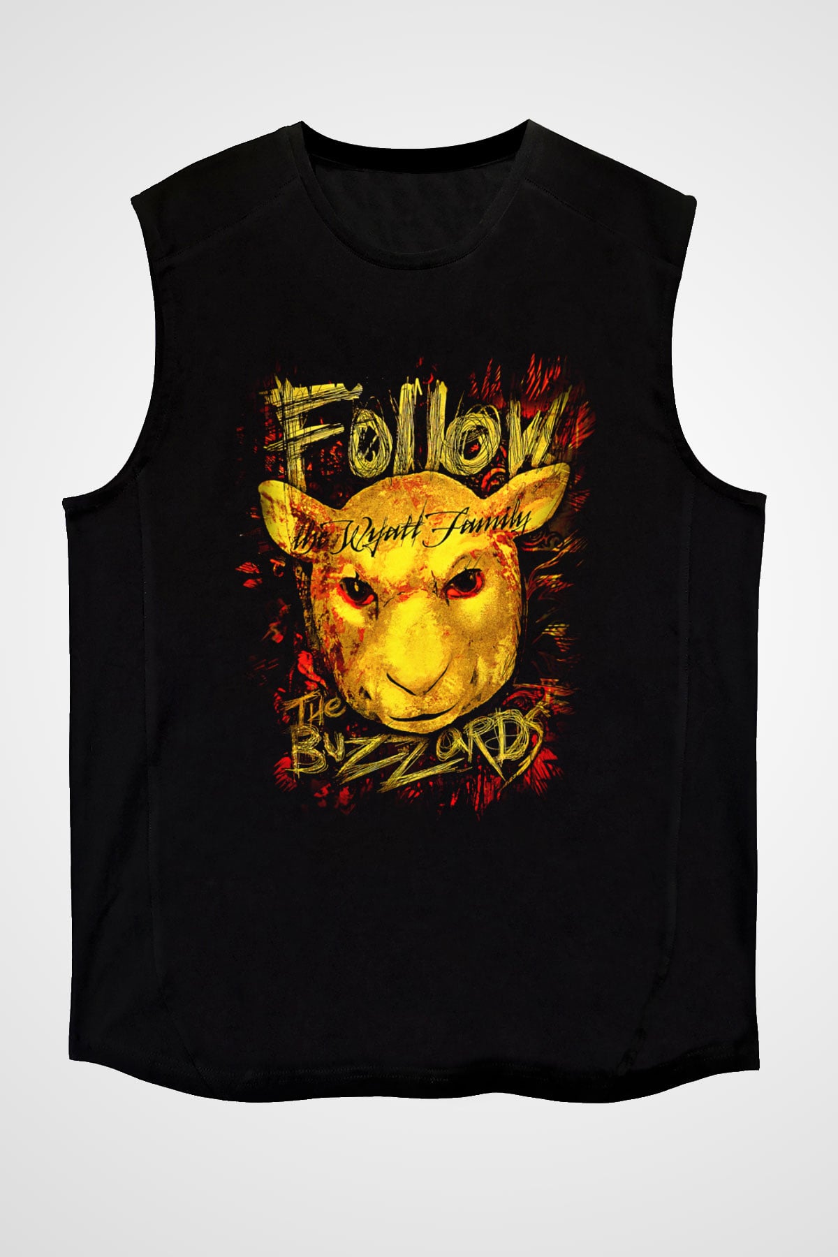 Bray Wyatt Baskılı Unisex Siyah Kolsuz Tişört - Tshirt