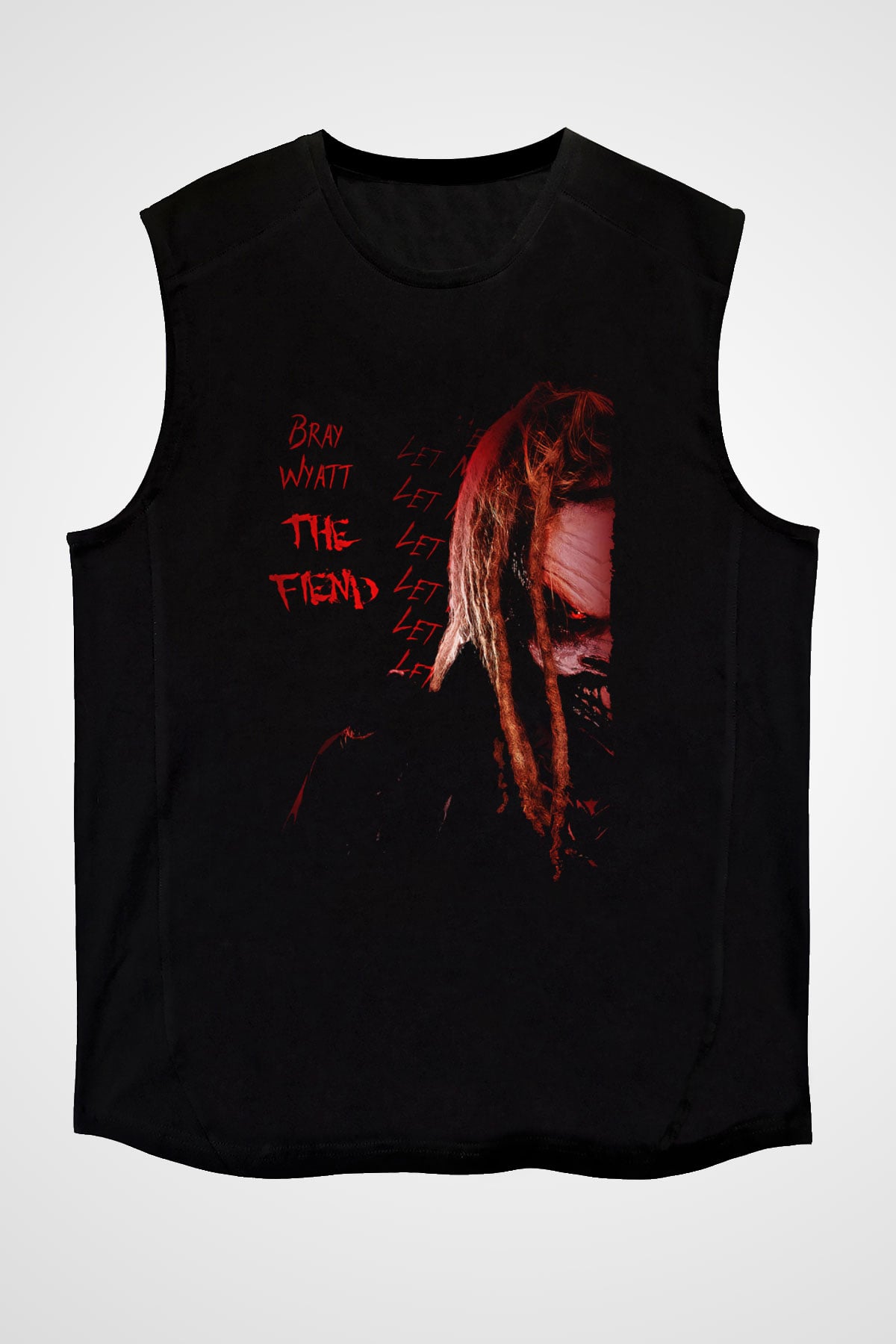 Bray Wyatt Baskılı Unisex Siyah Kolsuz Tişört - Tshirt