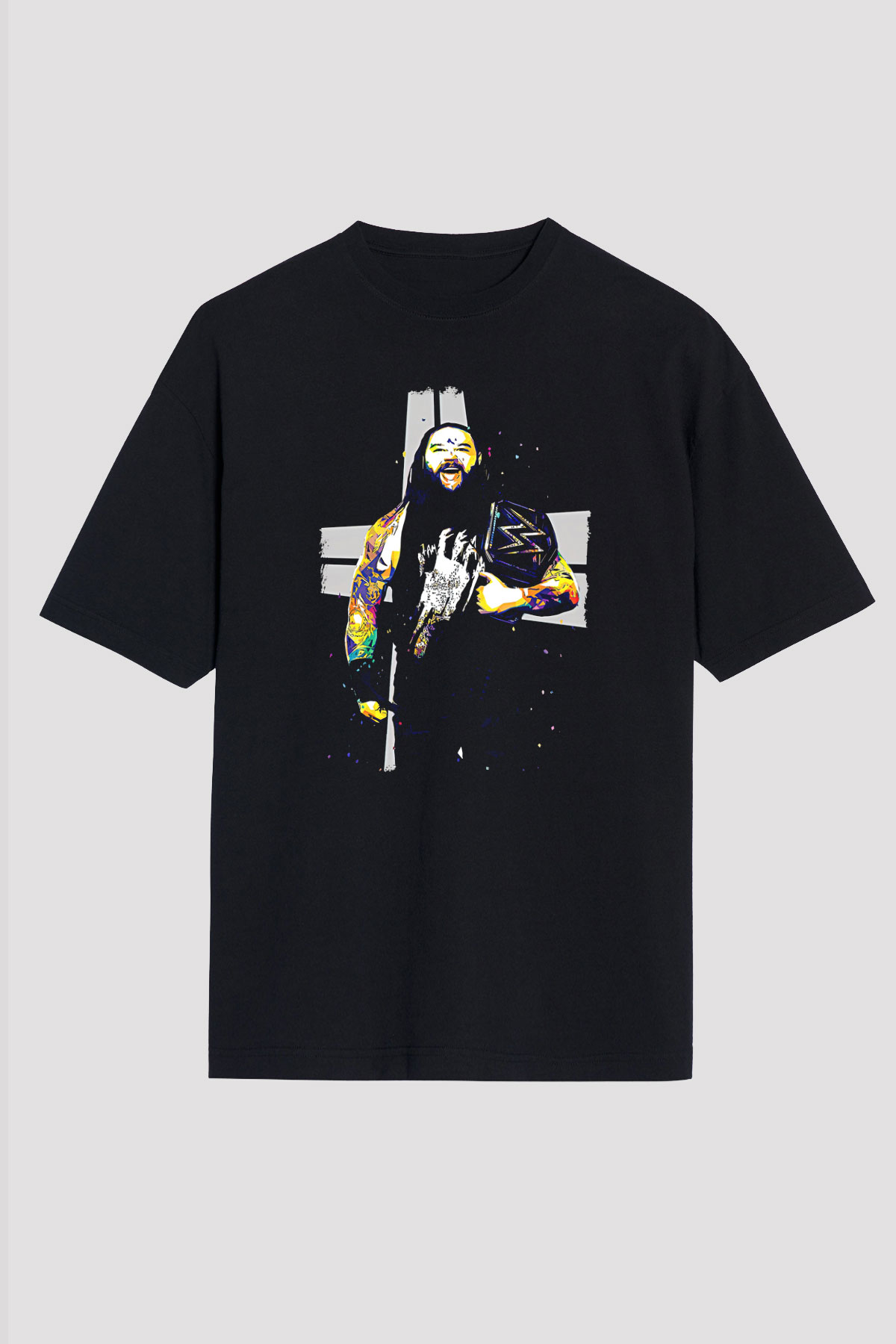 Bray Wyatt Baskılı Unisex Siyah Oversize Tişört - Tshirt