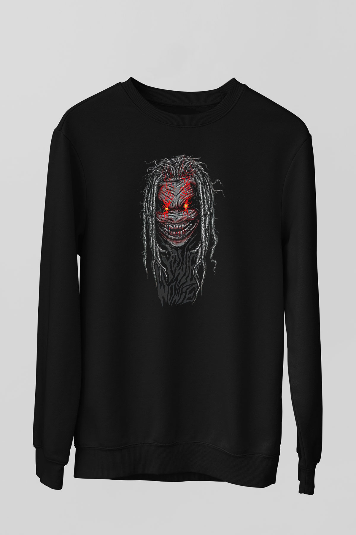 Bray Wyatt Baskılı Unisex Siyah Sweatshirt