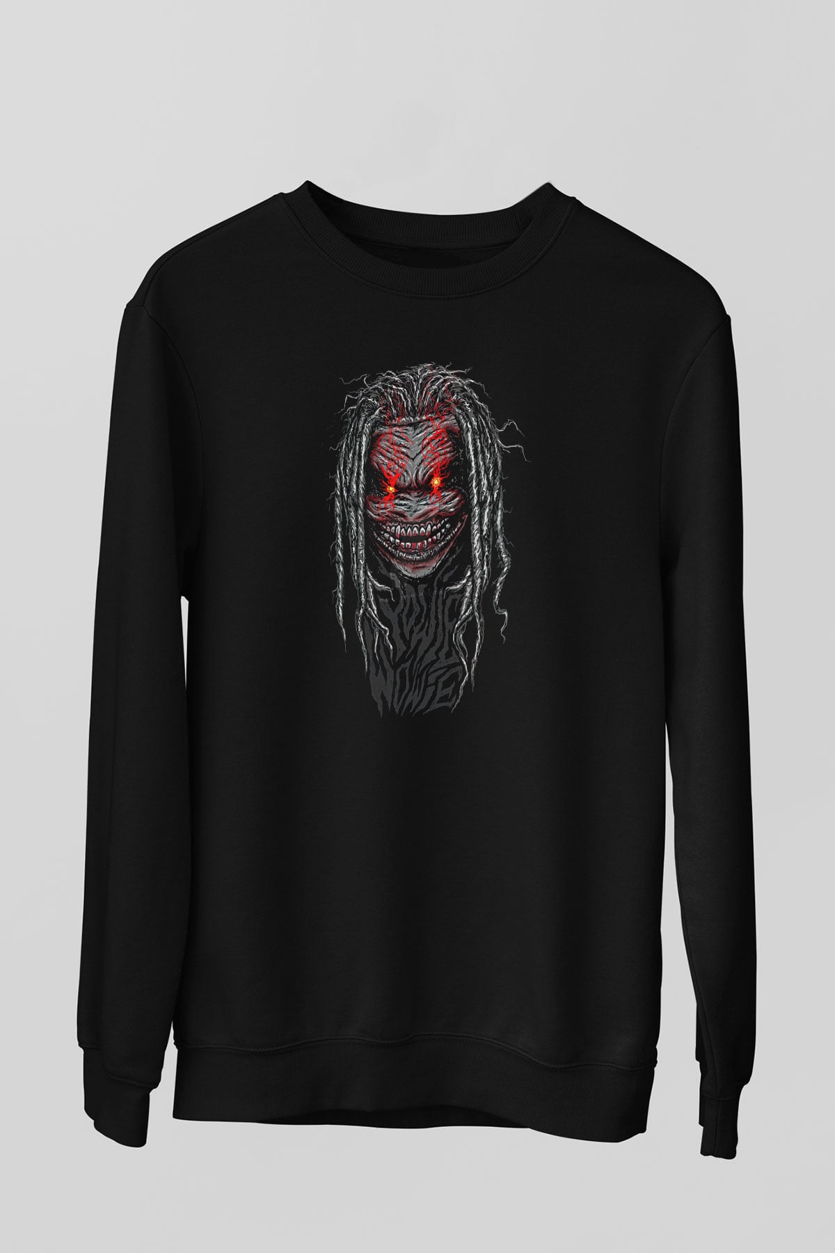Bray Wyatt Baskılı Unisex Siyah Sweatshirt