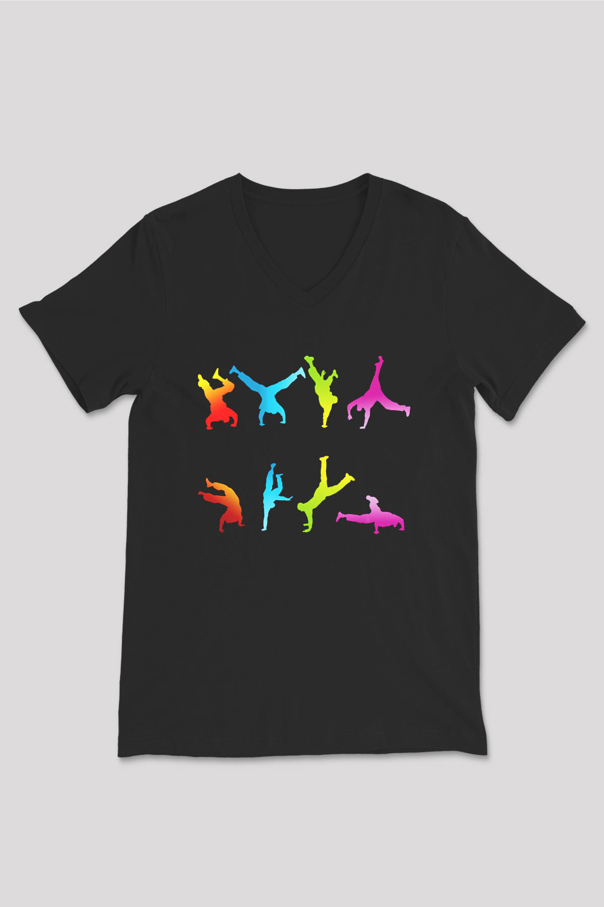 Breakdans Siyah Unisex V Yaka Tişört T-Shirt