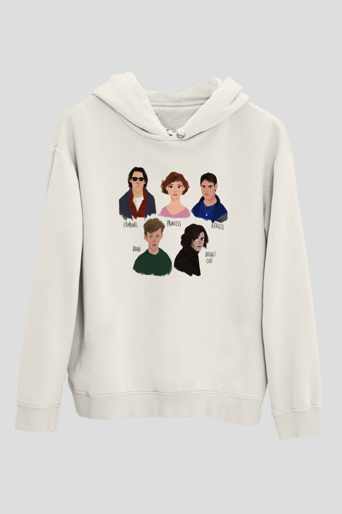 Breakfast Club Beyaz Unisex Kapşonlu Sweatshirt