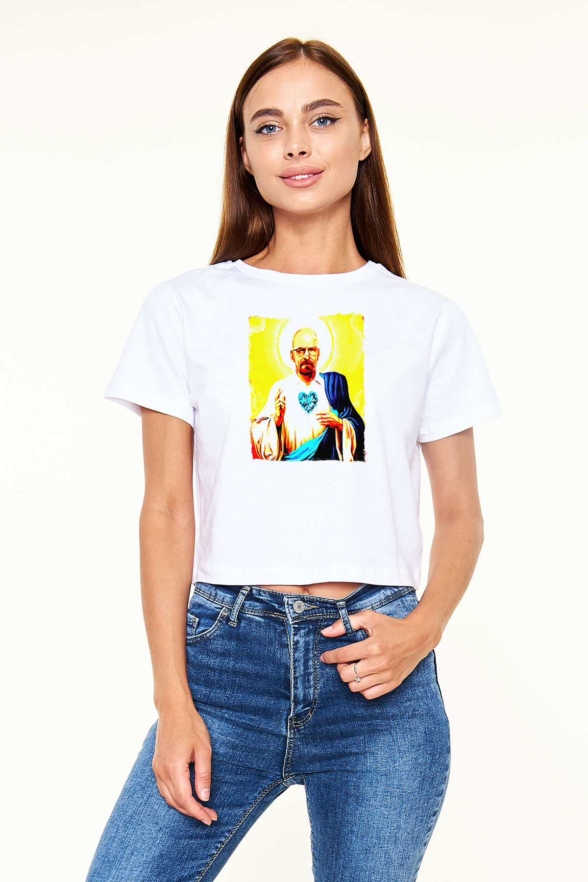 Breaking Bad Heisenberg Beyaz  Crop Top Tişört
