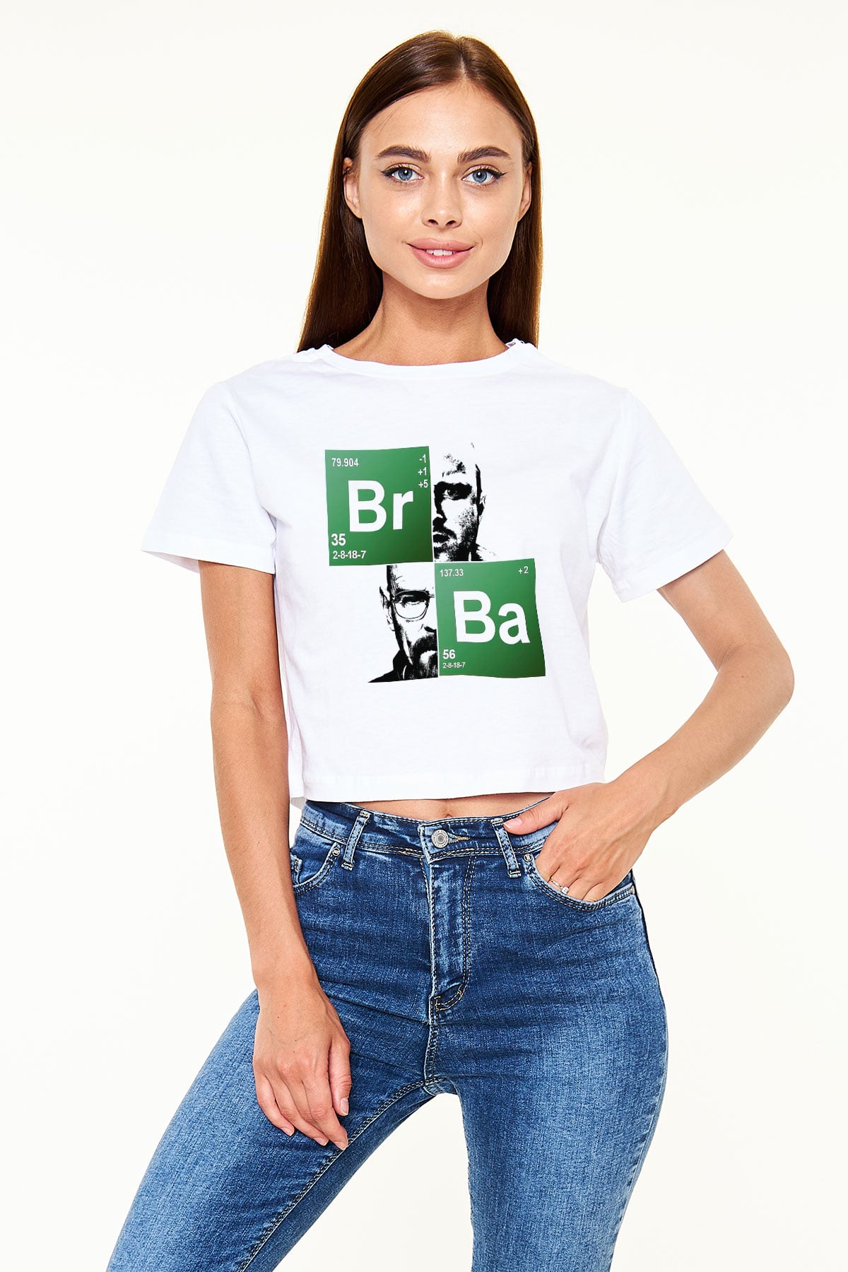 Breaking Bad Heisenberg Beyaz Croptop Tişört