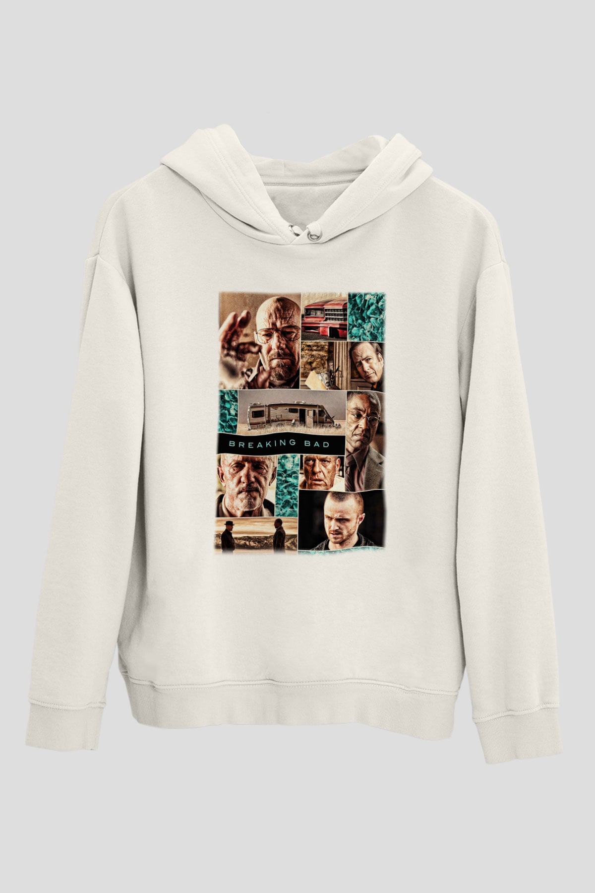 Breaking Bad Heisenberg Beyaz Unisex Kapşonlu Sweatshirt