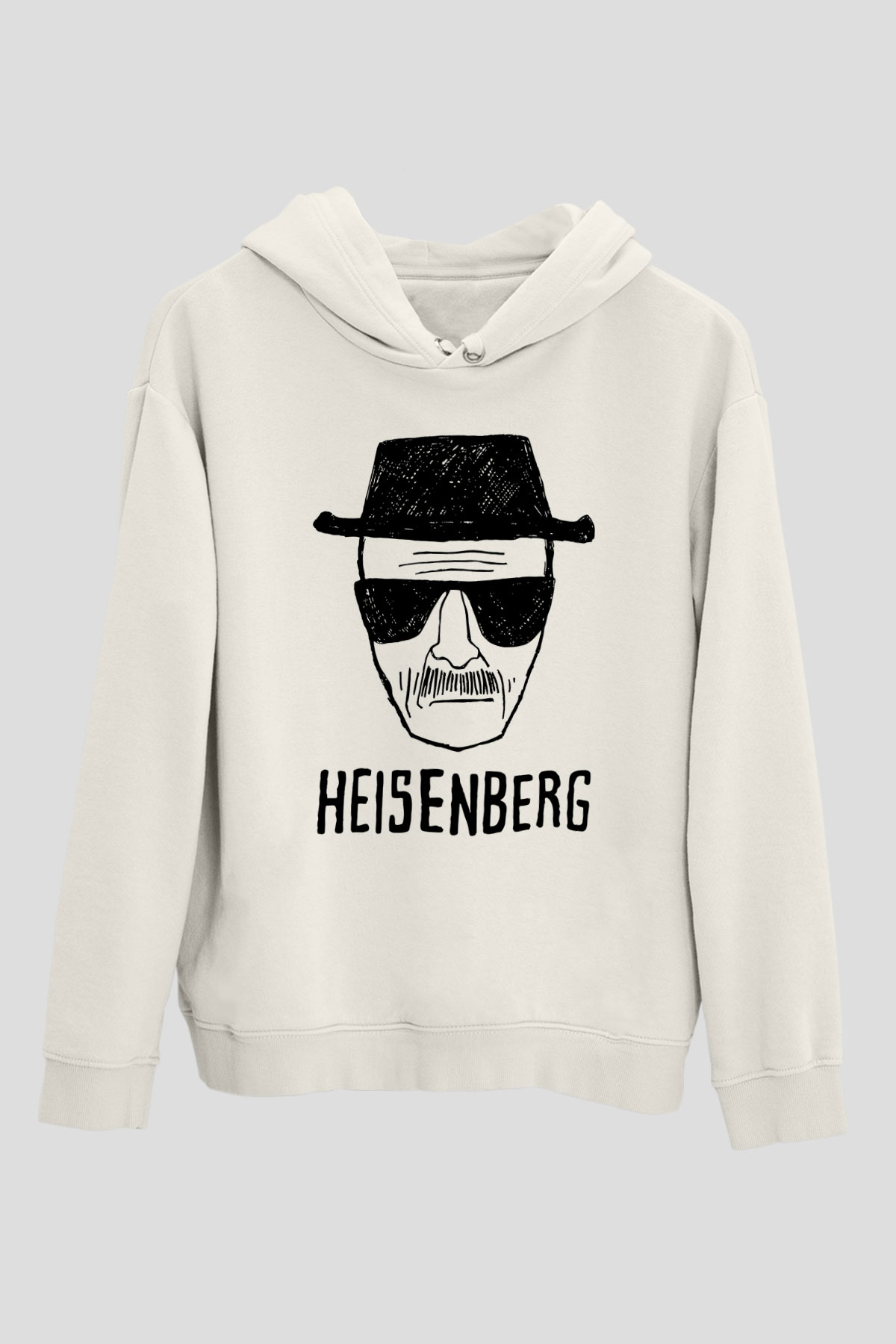 Breaking Bad Heisenberg Beyaz Unisex Kapşonlu Sweatshirt