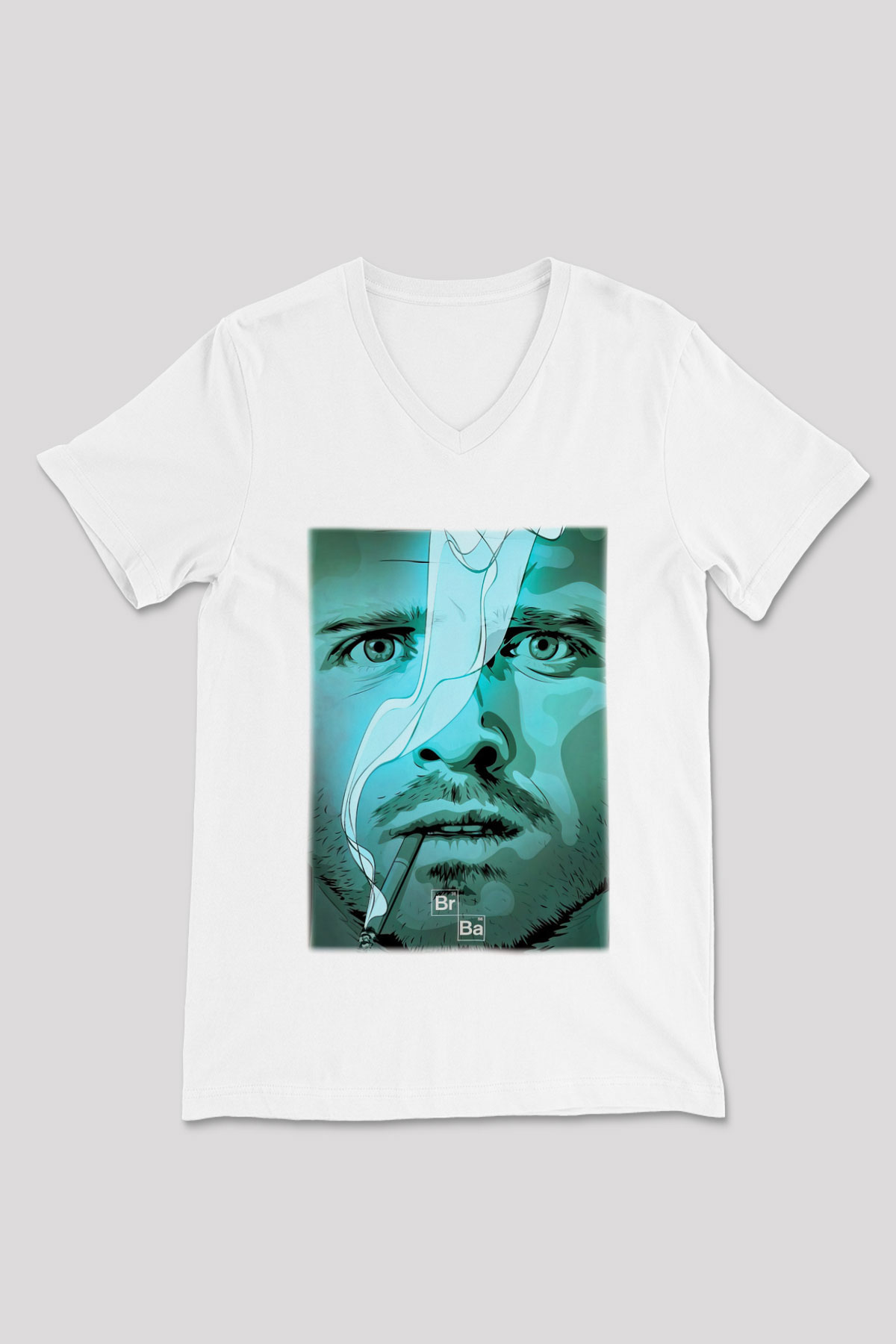 Breaking Bad Heisenberg Beyaz Unisex V Yaka Tişört T-Shirt