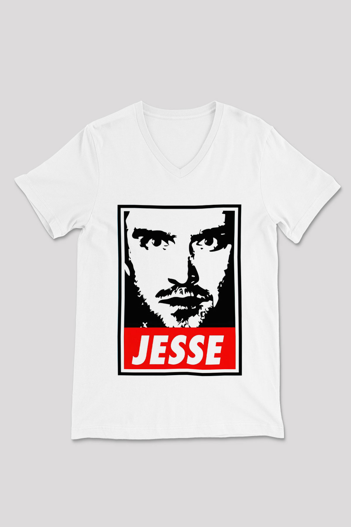 Breaking Bad Heisenberg Beyaz Unisex V Yaka Tişört T-Shirt